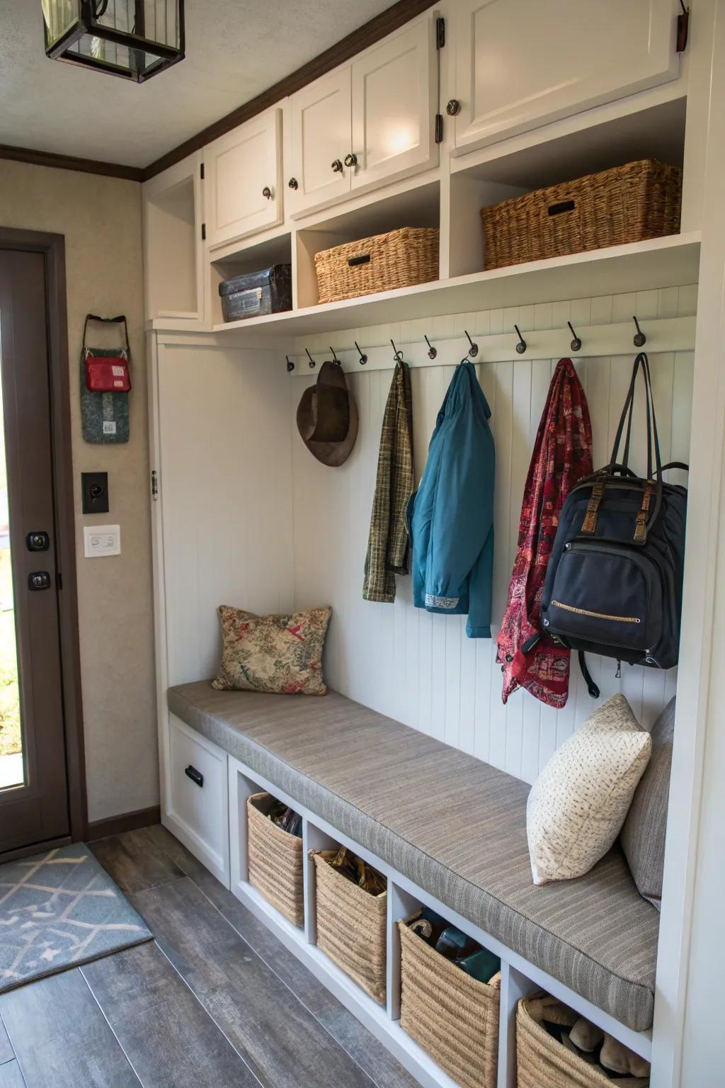 A well-organized entranceway can improve functionality and aesthetics in your manufactured home.