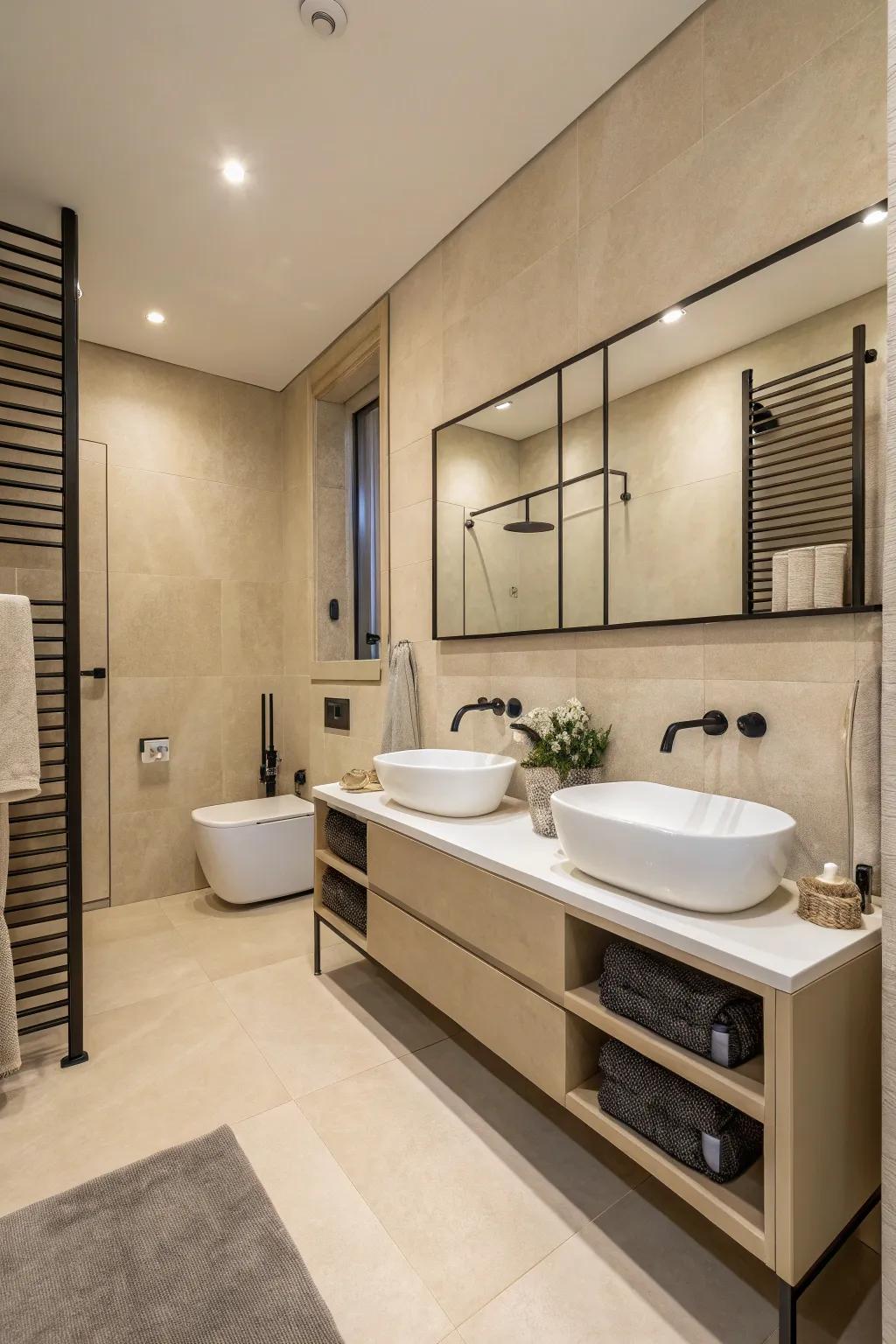 Modern fixtures enhance both style and functionality.