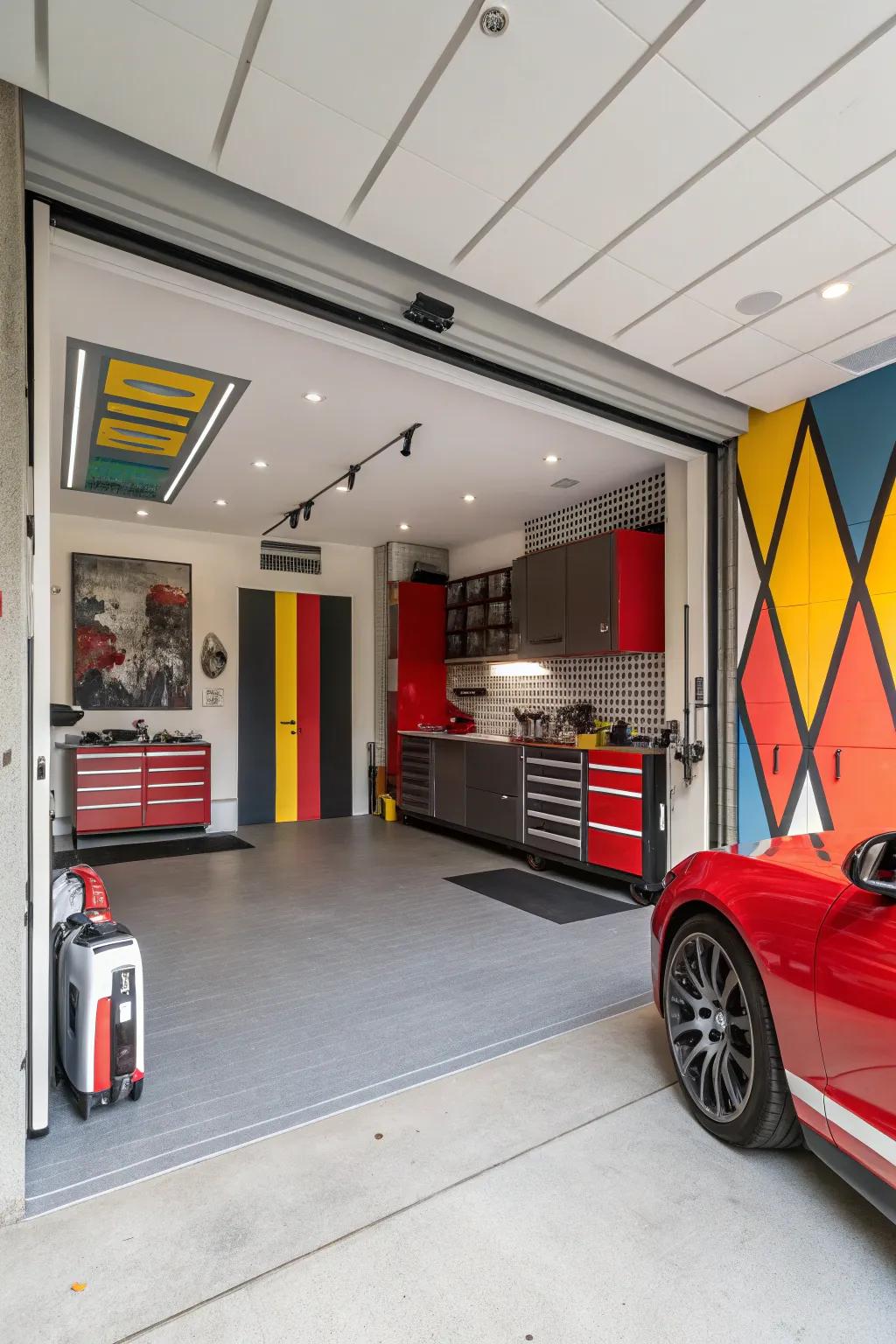 Infuse energy into your garage with dramatic color pops.