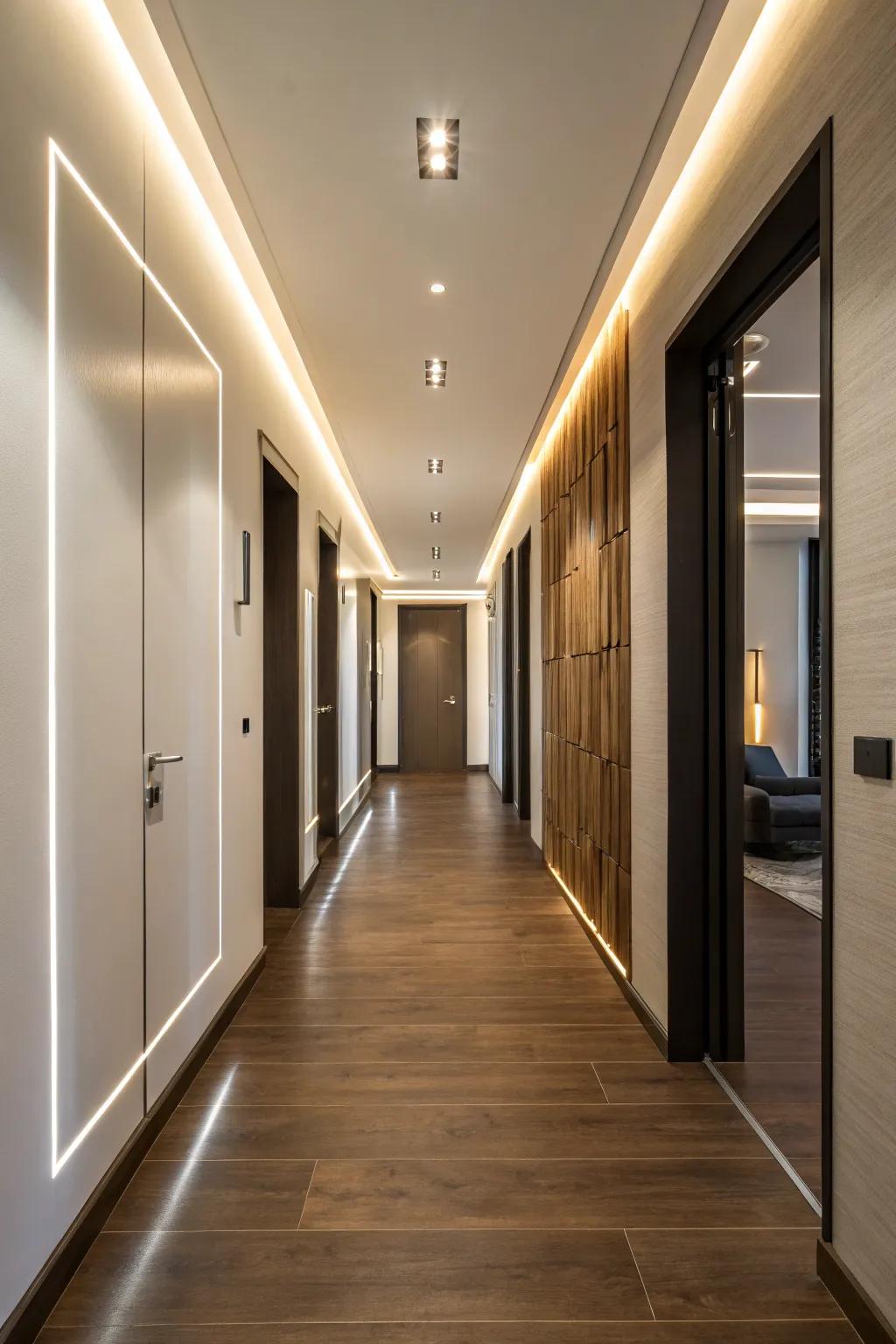 LED bulbs deliver sustainable and fashionable hallway illumination.
