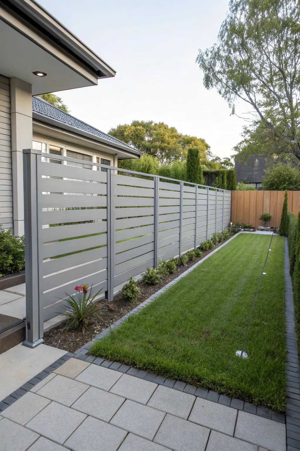 Opt for featherweight resilience through a streamlined aluminum fence.