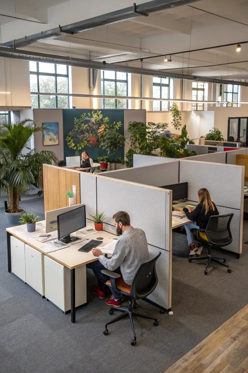 An office with a flexible layout.