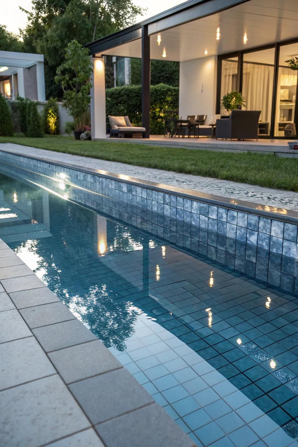 Mirror accents inject depth and visual intrigue.