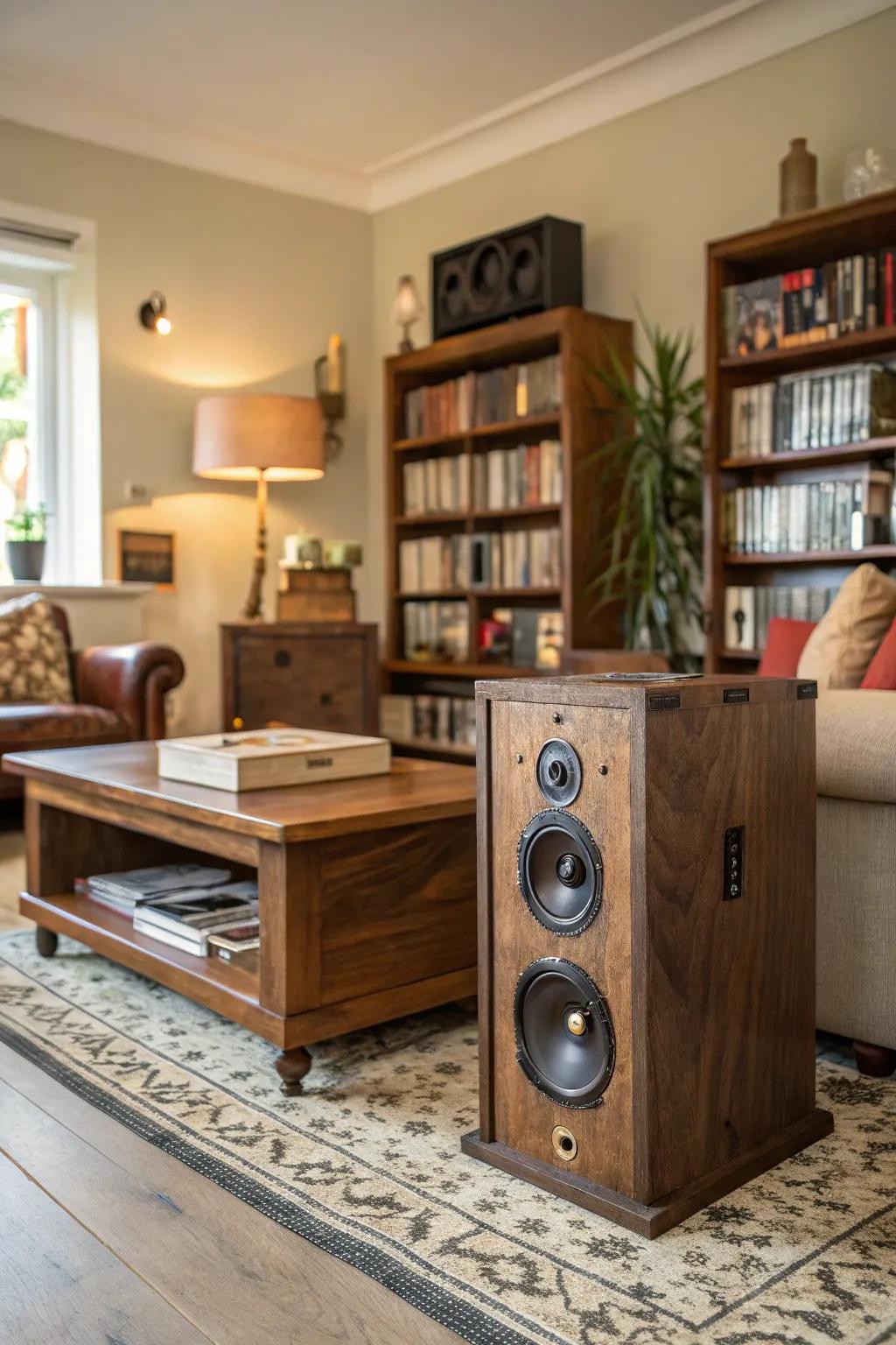 Concealed technology provides modern convenience without disrupting the timeless feel.