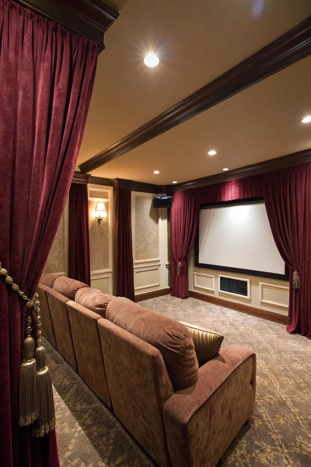 Using blackout curtains ensures your cinematic experiences are uninterrupted.