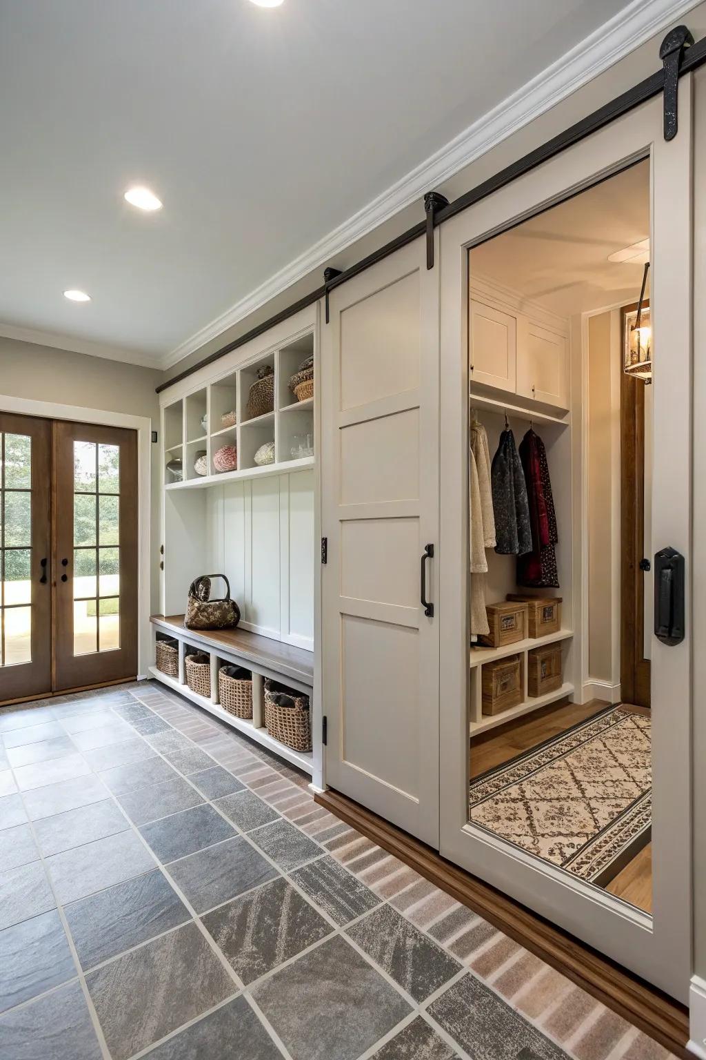 Bypass doors add elegance and free up space in compact areas.
