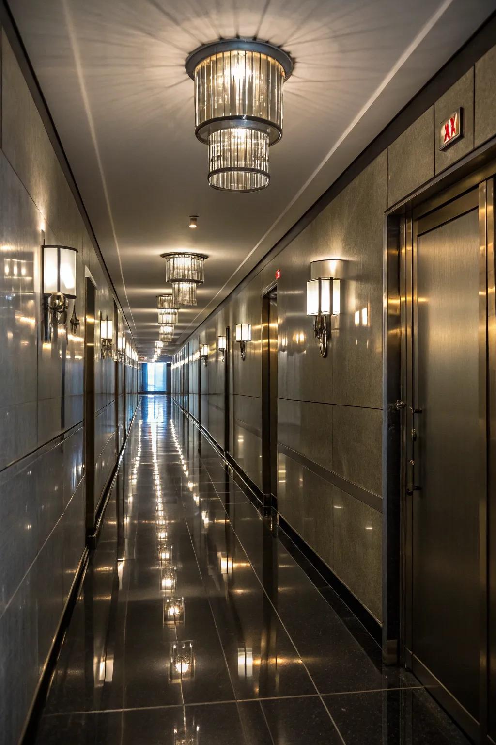 Reflective surfaces improve light and include a touch of glam.