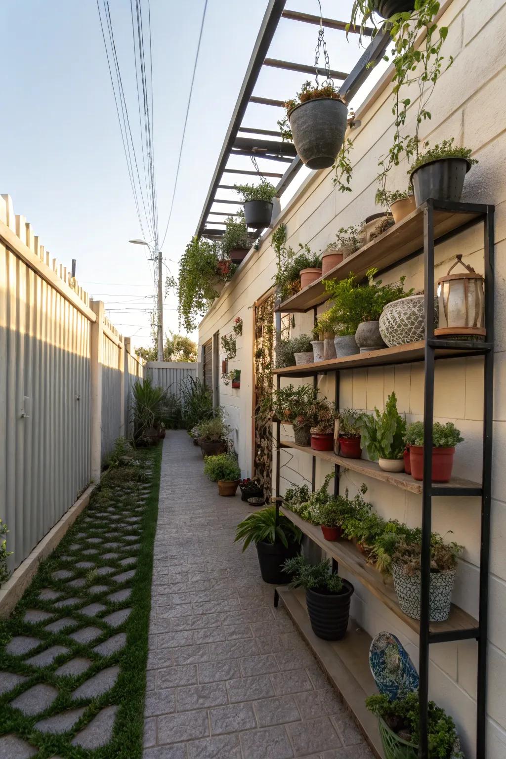 Shelving can provide extra space for creativity.