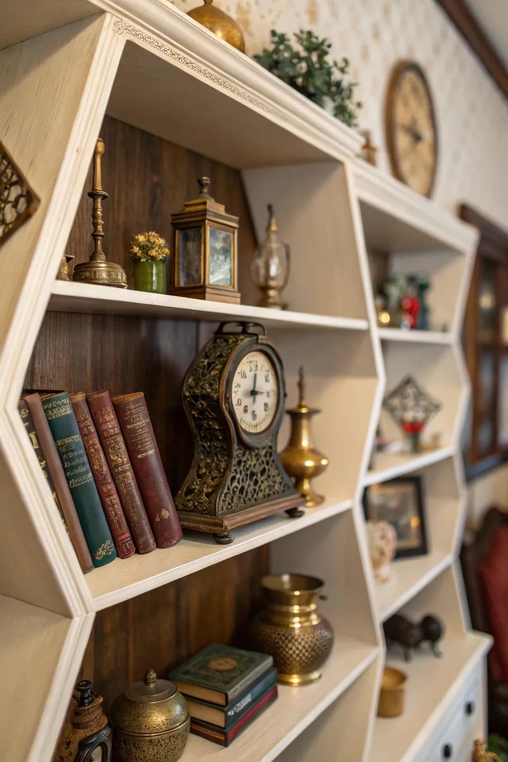 Vintage finds inject character into octagon ledges.