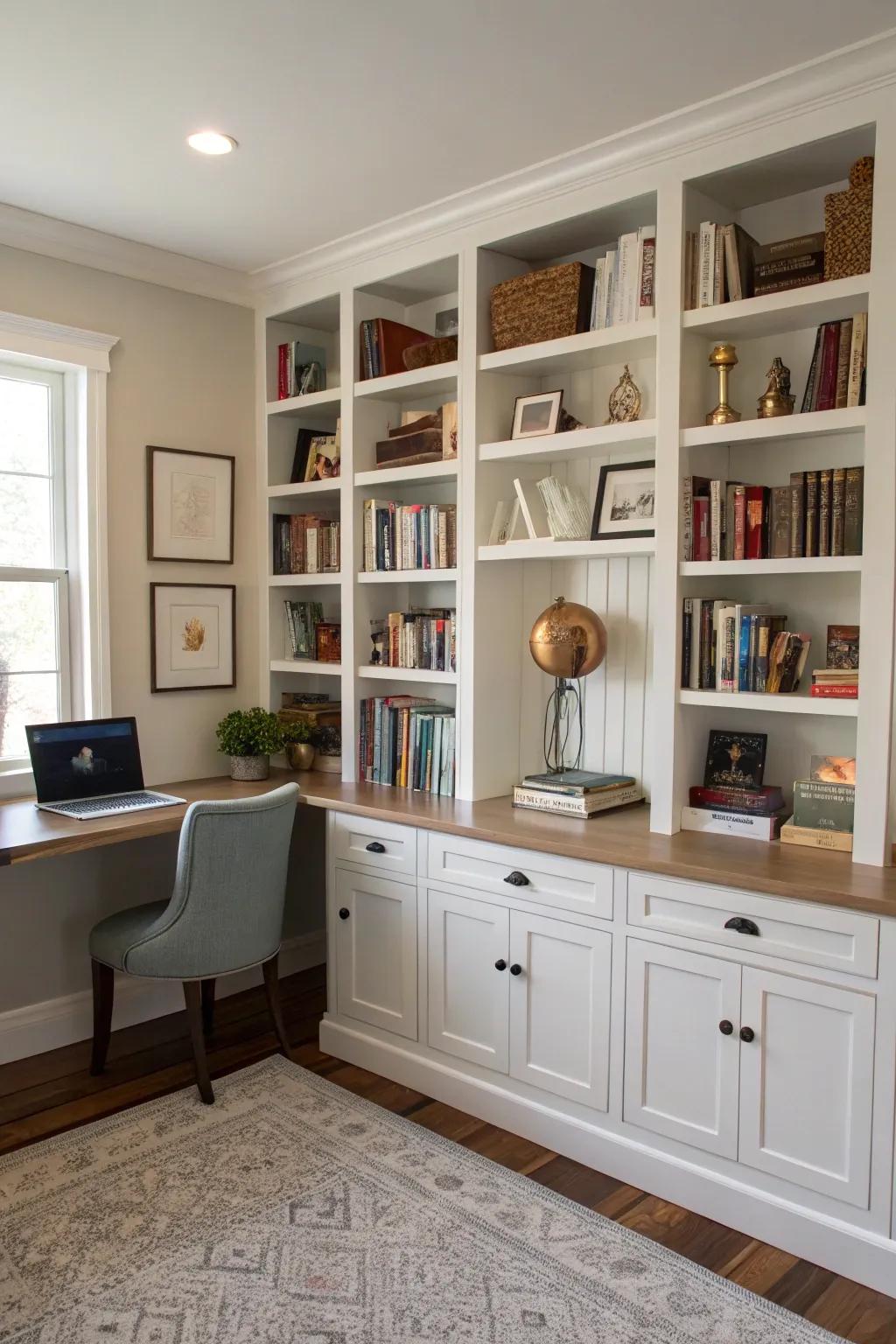 Designer fitted shelving proffers a precise fit and customized flair.