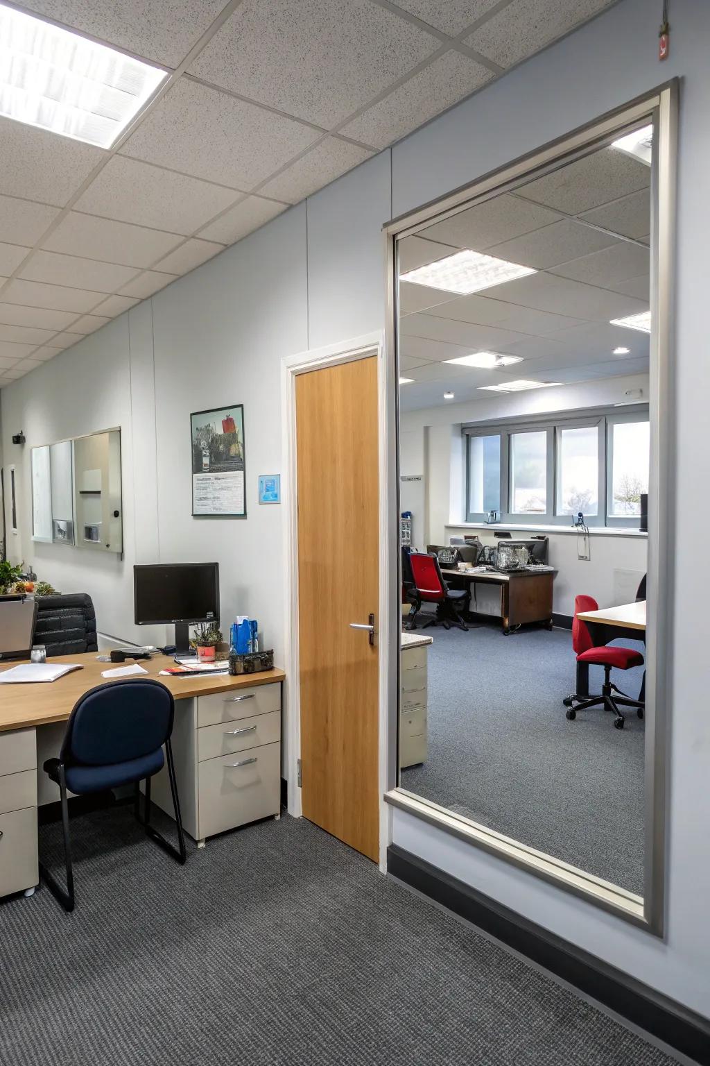 Use mirrors to make your workspace look bigger.