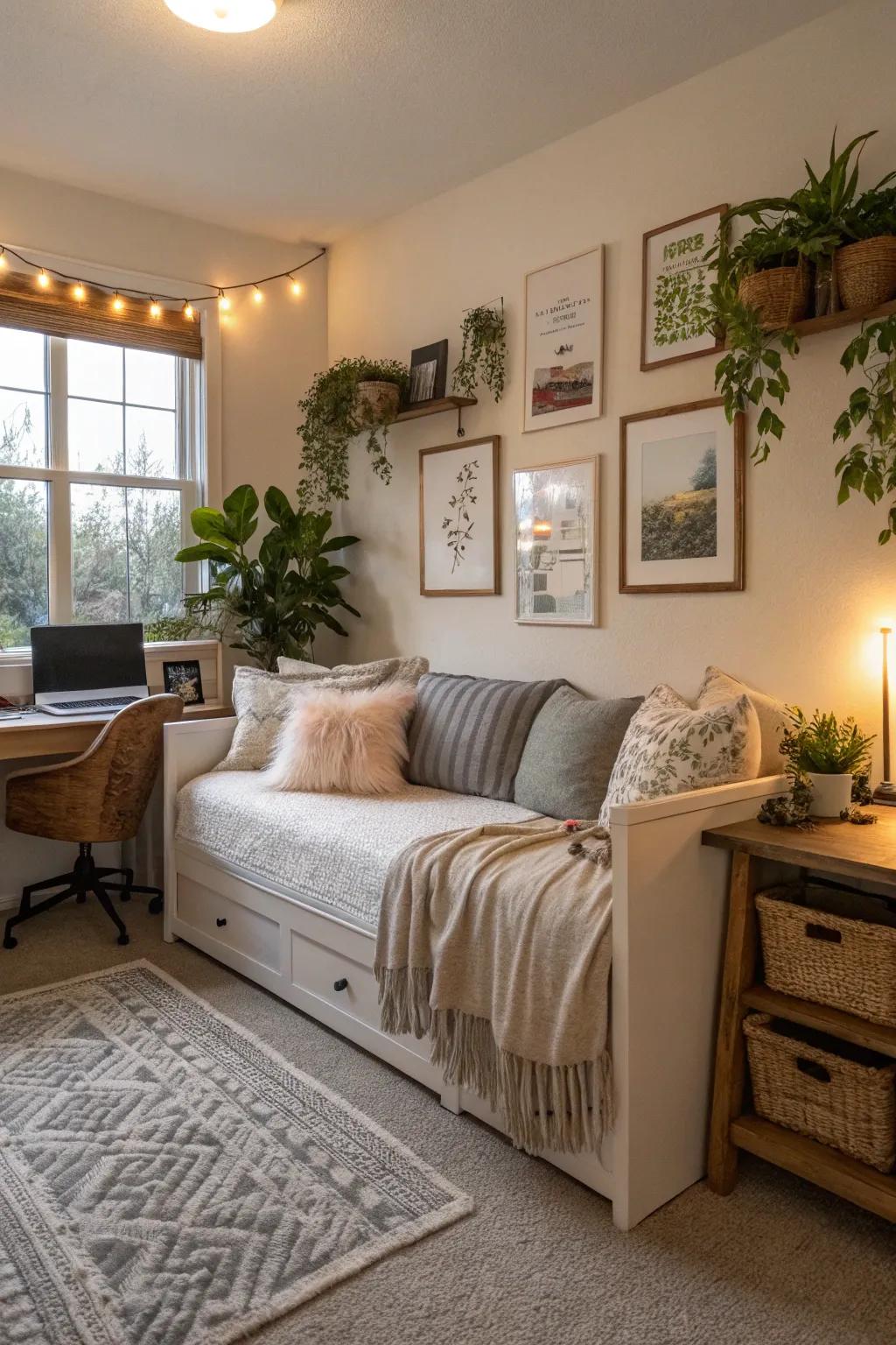 A divan provides relaxed versatility in the office.