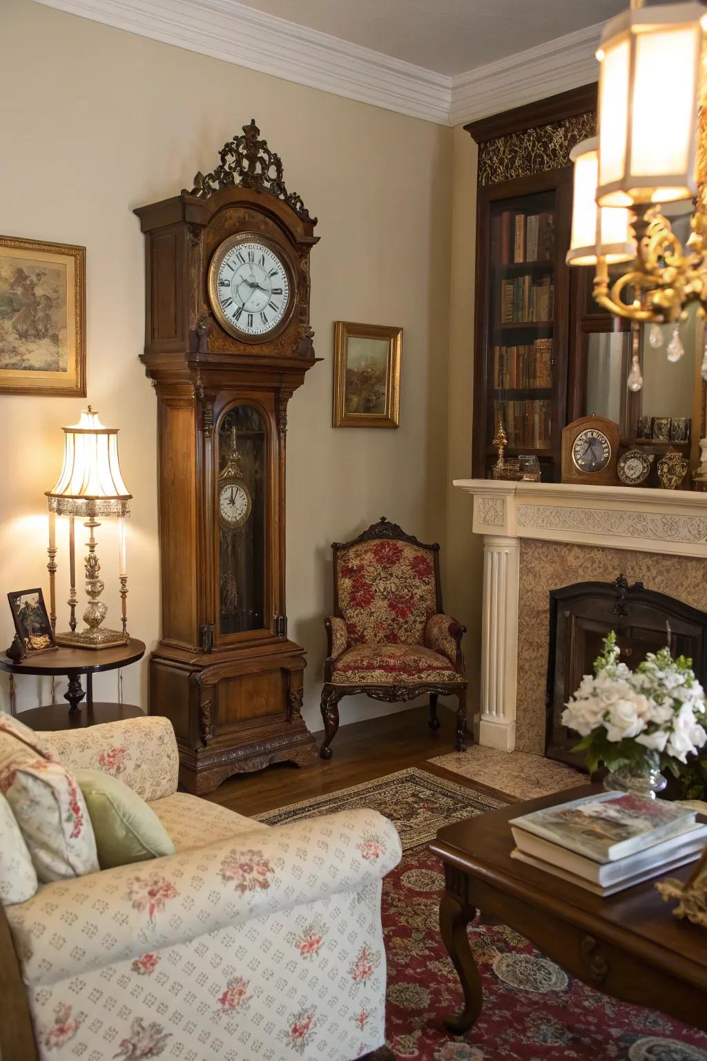 Time-honored clocks impart charm and function.