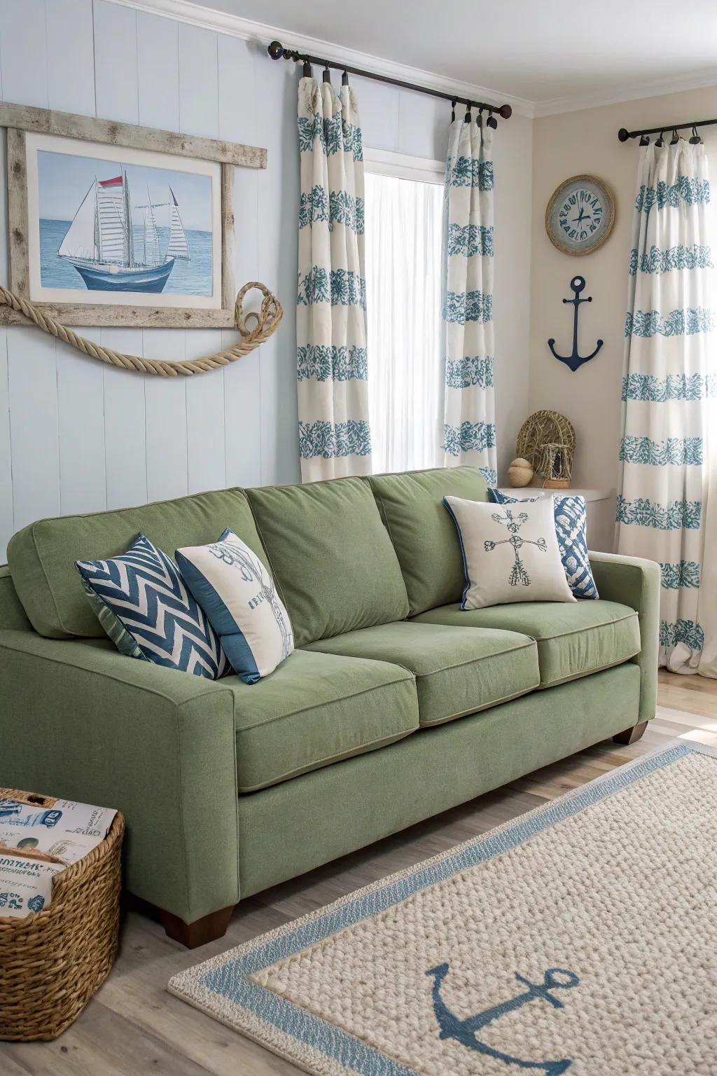 Maritime hues fashion a relaxing, seaside sensation in your space.