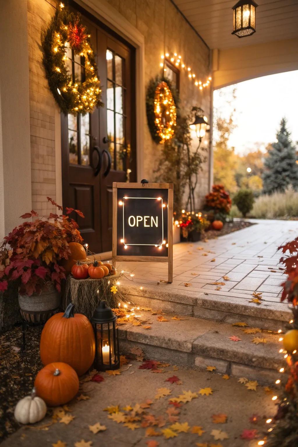 Celebrate the seasons with a dynamic welcome display.