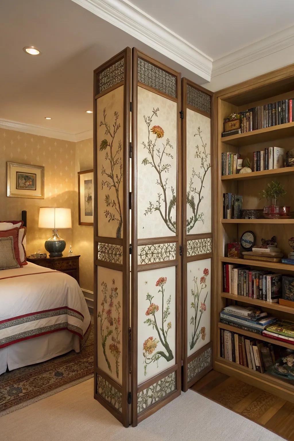 Combine design and function with a storage screen.