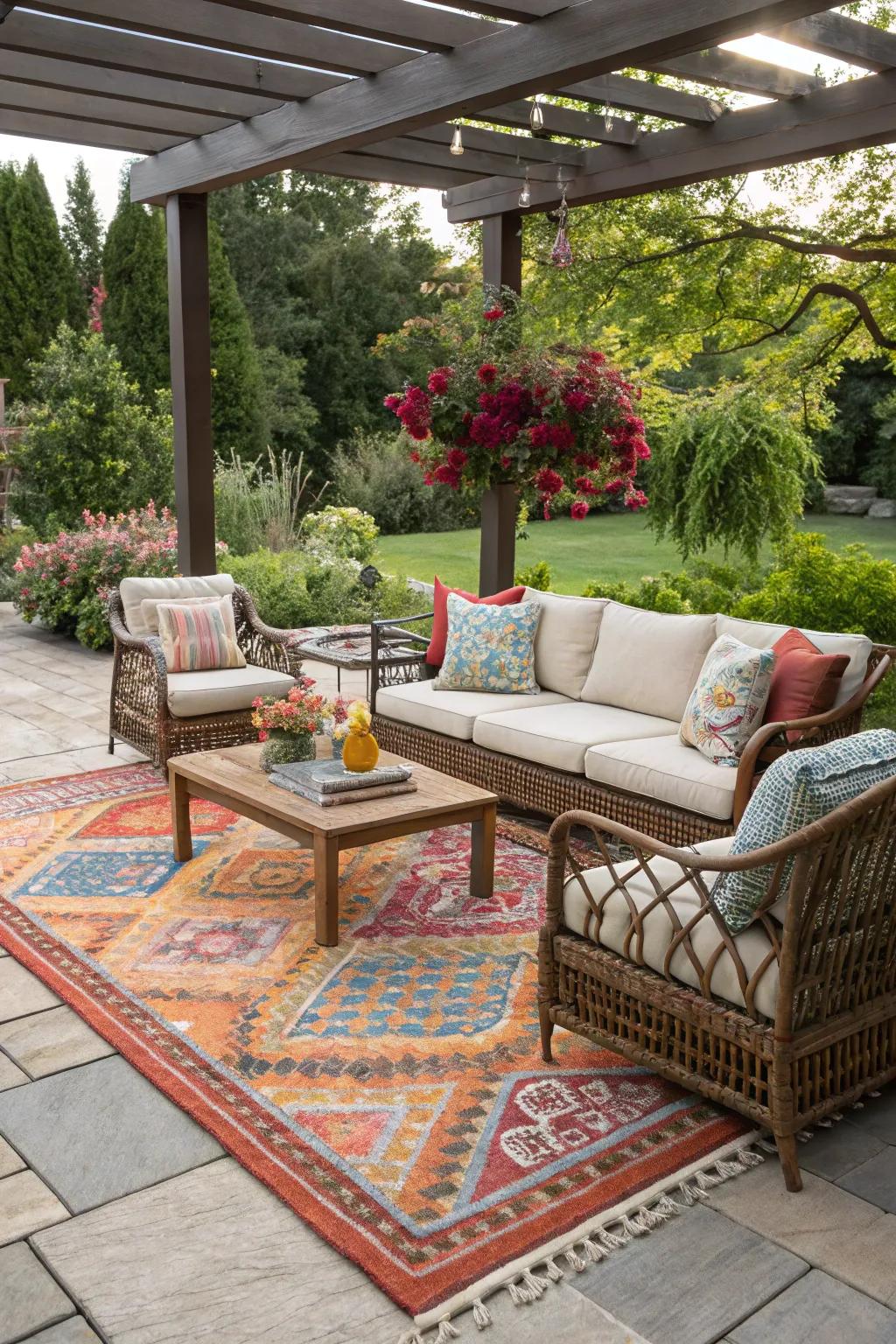 Outdoor coverings add comfort and flair to patio spaces.