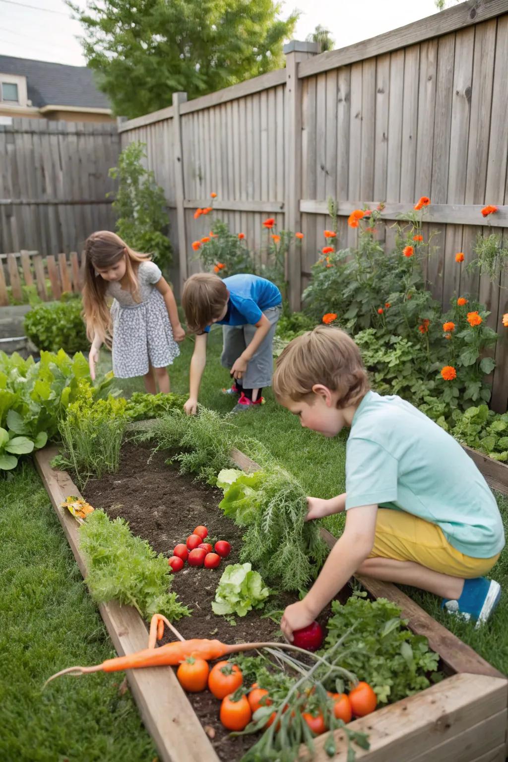 Nurture green thumbs with a crop area.