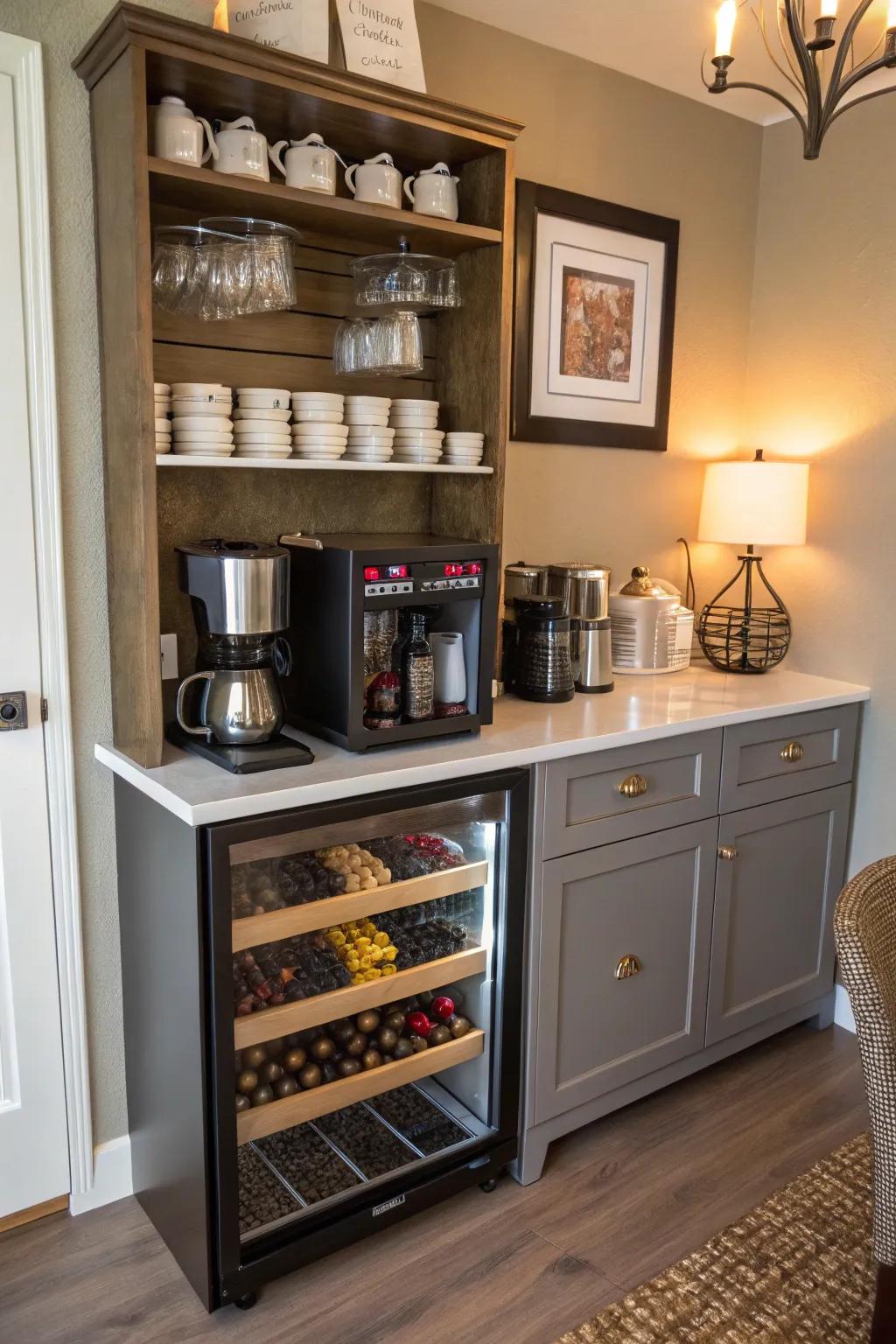 A coffee and wine combo gives you a versatile day-to-night setup.