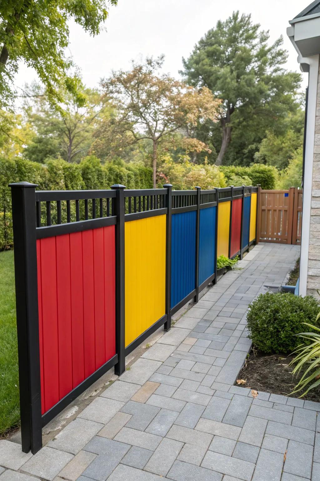 Color block compositions yield audacious fence articulations.
