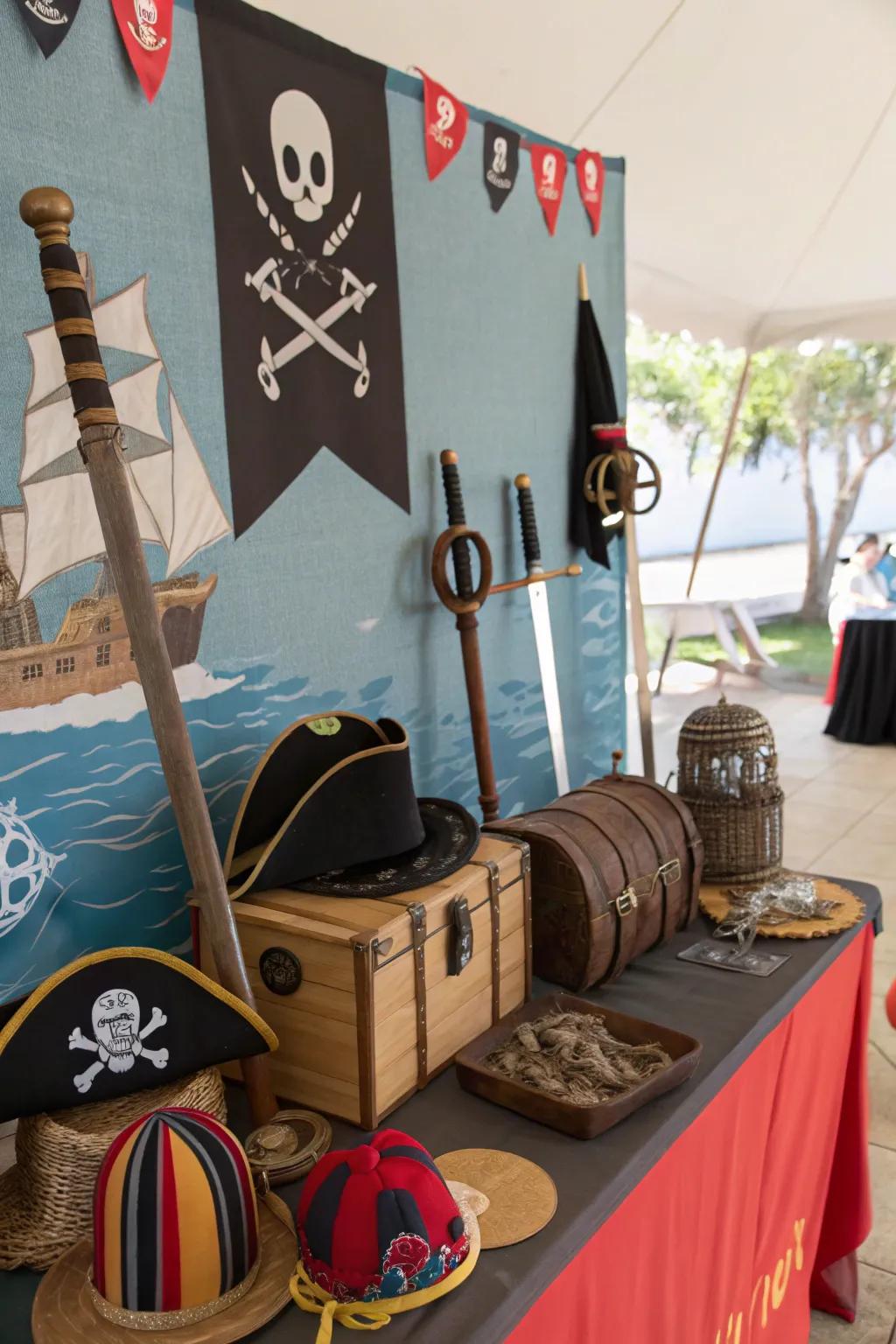 Capture the amusement with a themed photo booth brimming with props.