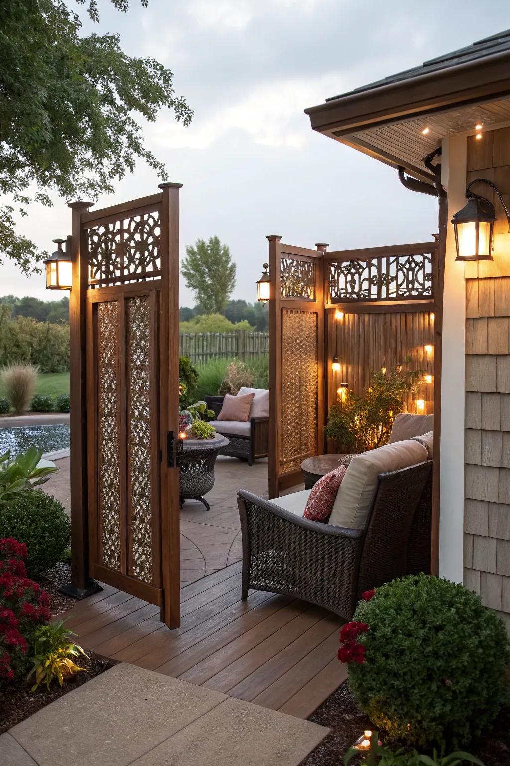 Seclusion segments fashion a secluded, snug porch retreat.