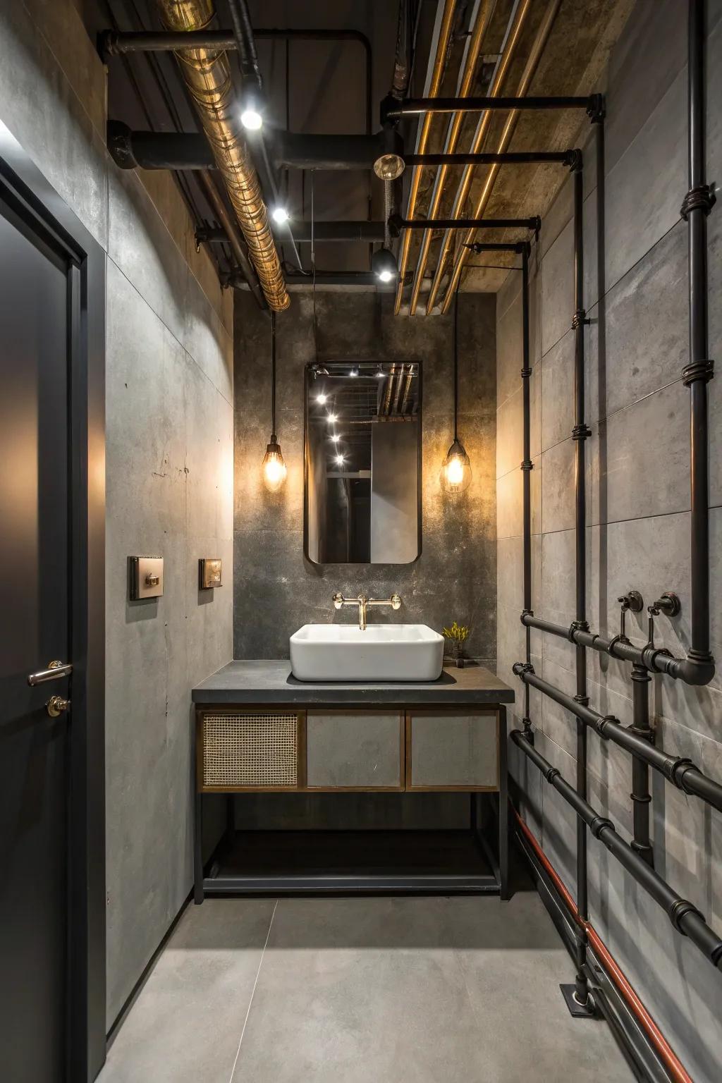 Industrial illumination adds an edgy and contemporary style.