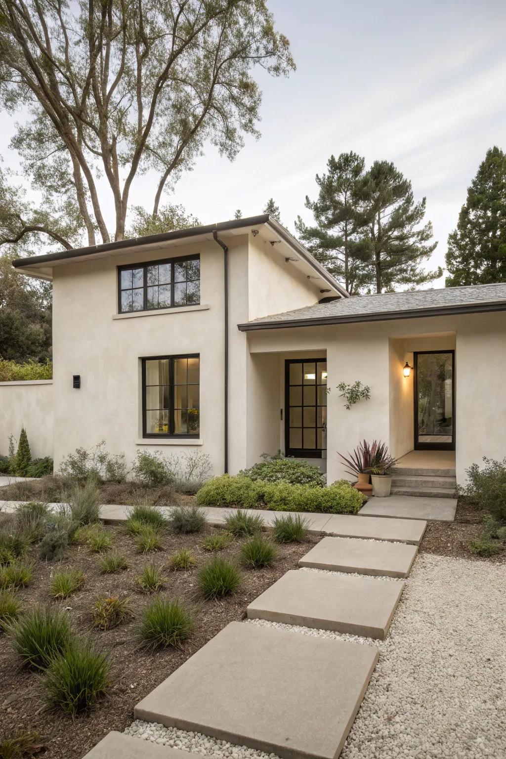 Plasterwork siding offers a smooth and elegant finish.