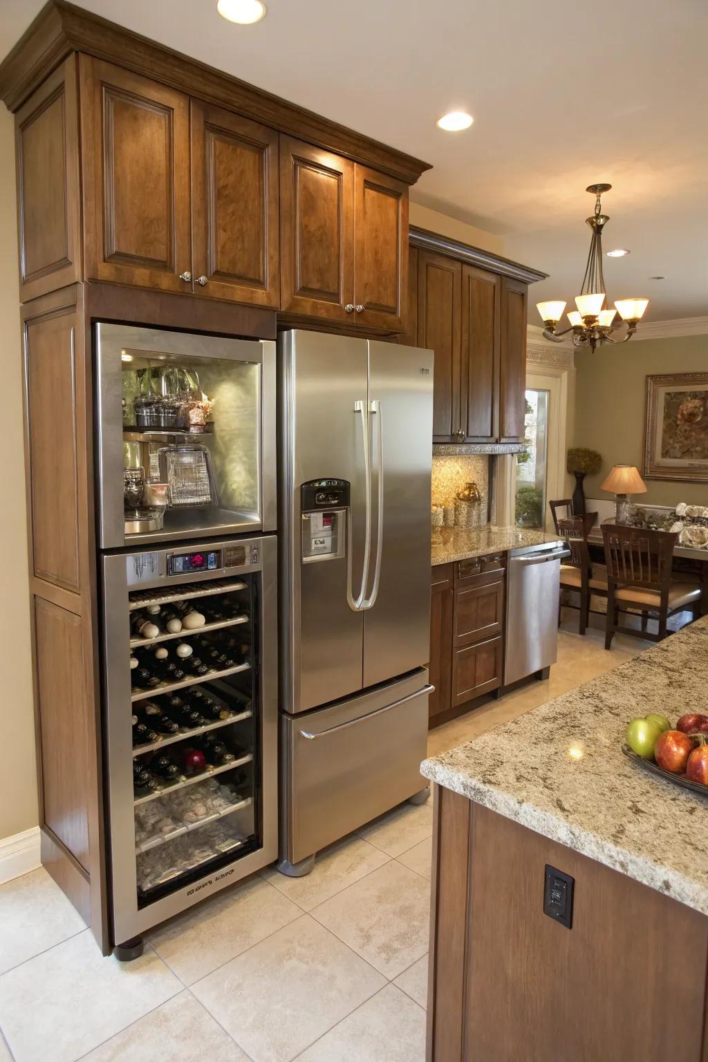A multipurpose refrigerator space enriches any kitchen with dynamic features.