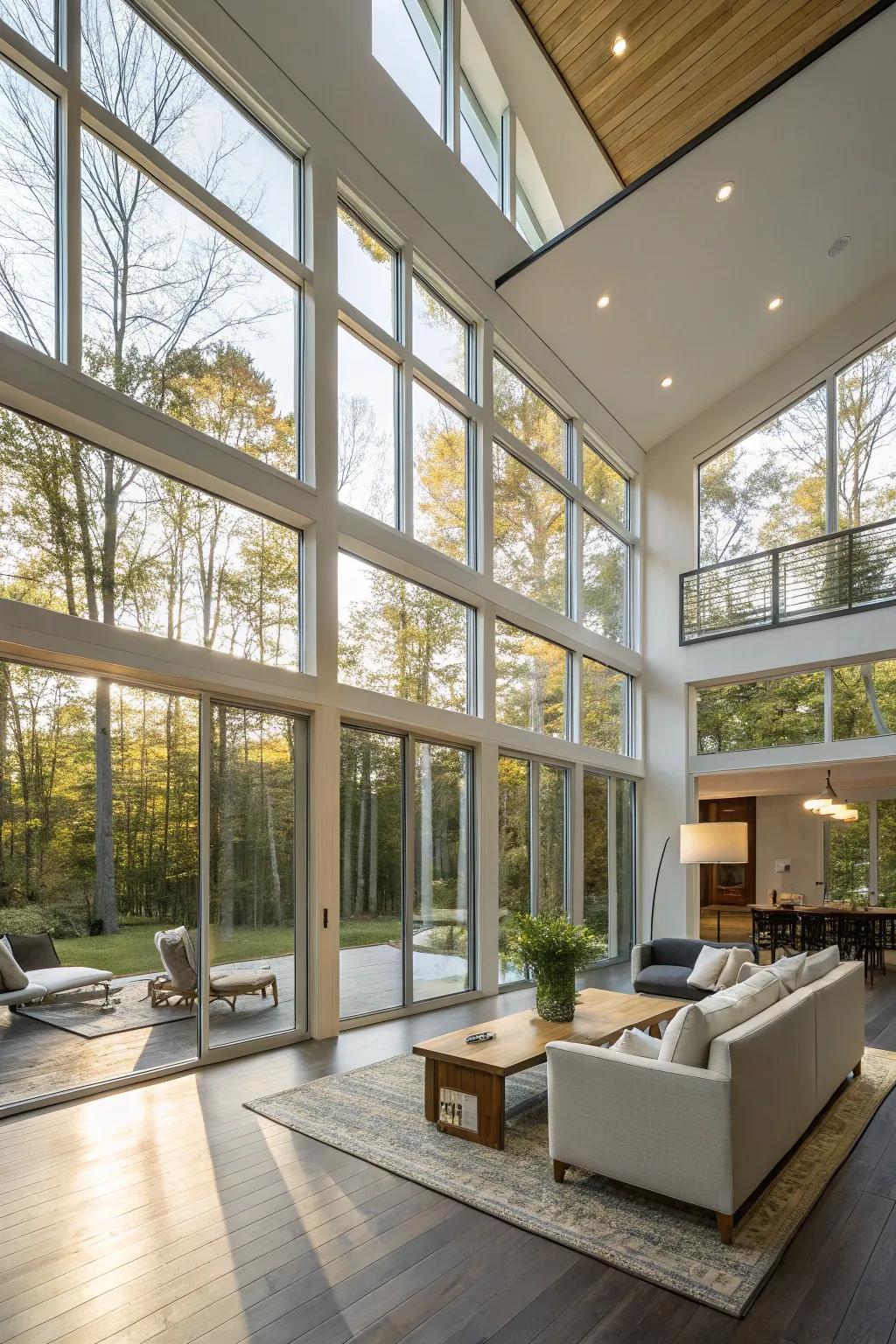 A space benefiting from efficient windows and abundant sunlight.