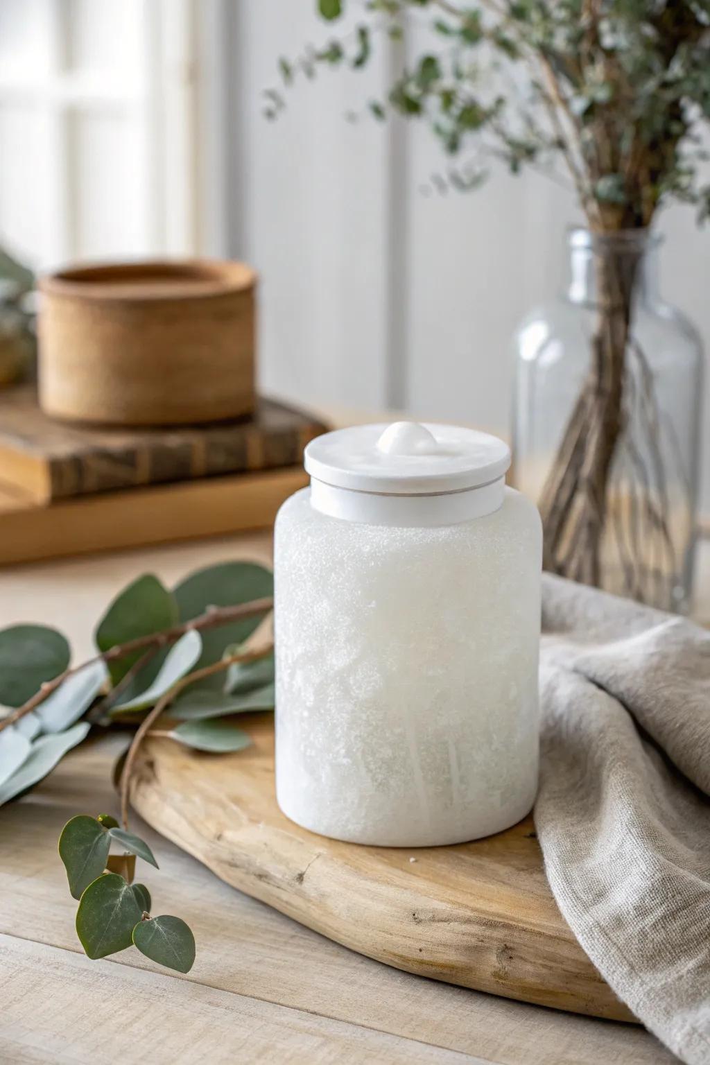 Celebrate winter's charm with this icy resin masterpiece. #MinimalistSophistication #ScandiBoho