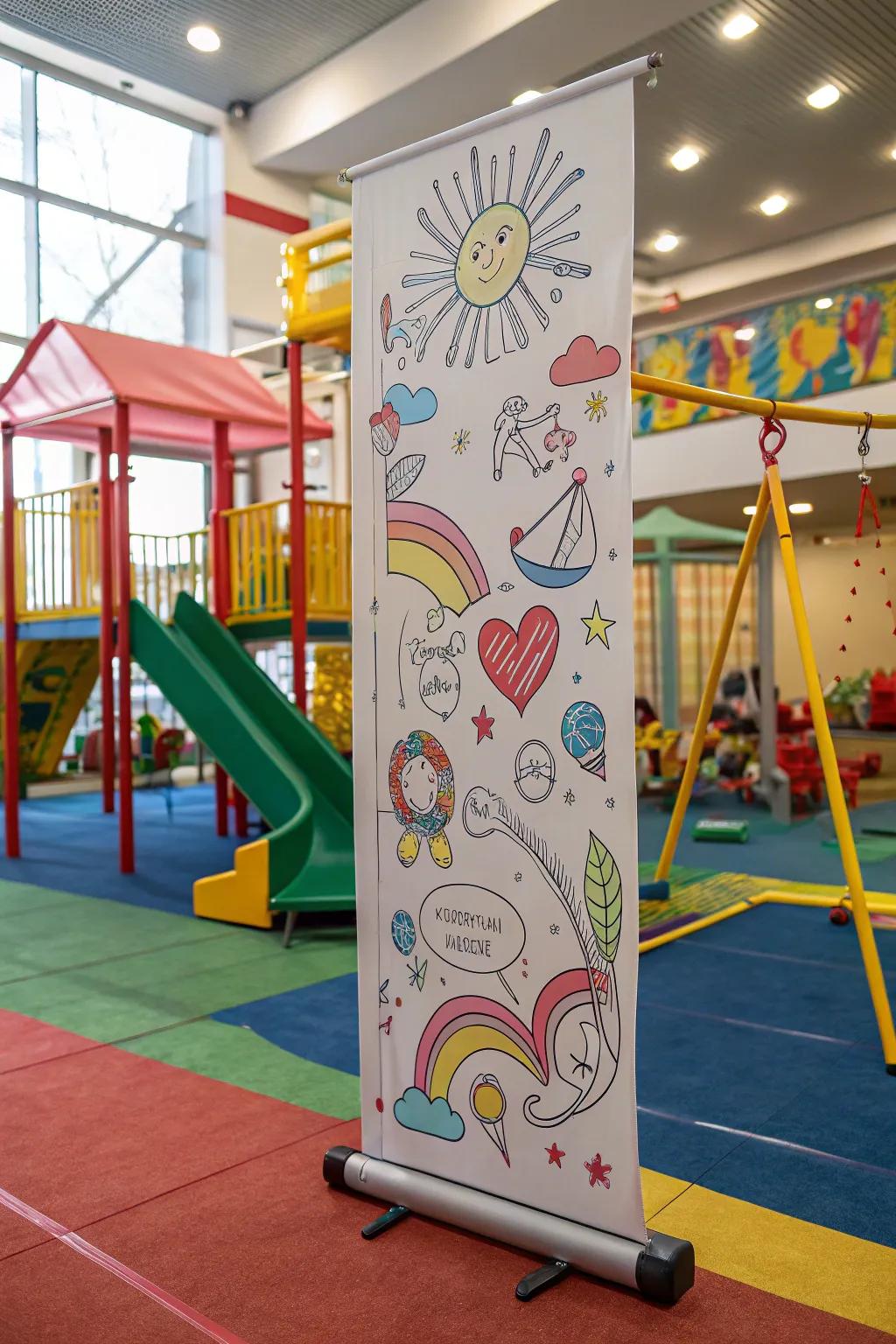Stimulate creativity with a fun, doodle-filled display for kids.