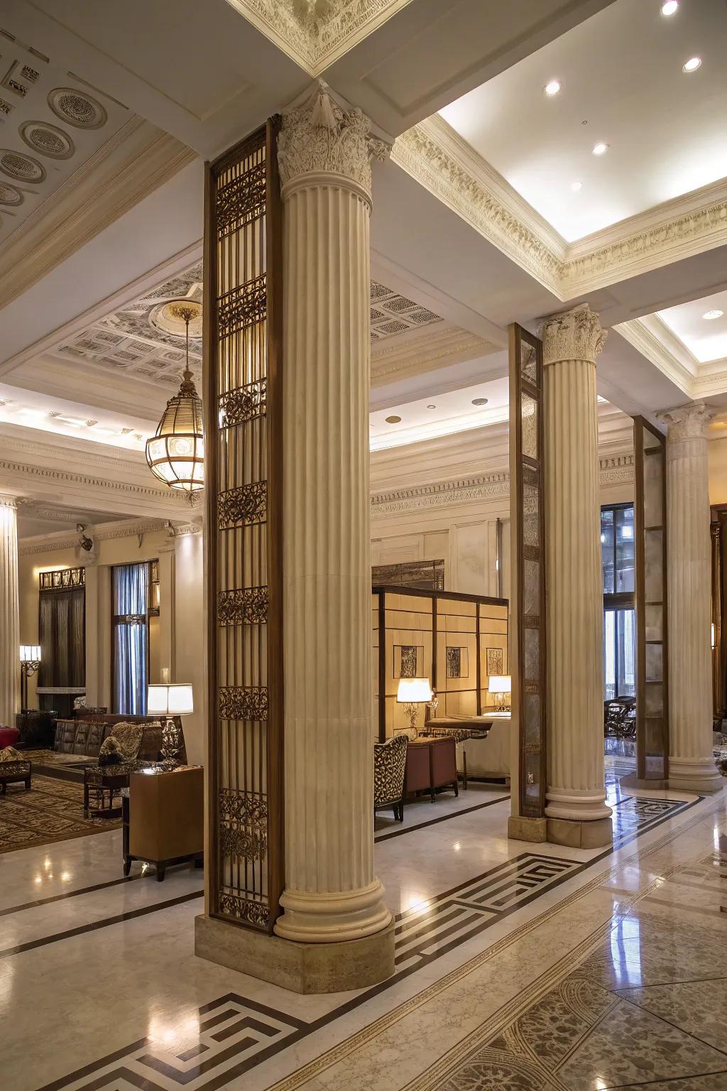 Structured dividers add architectural sophistication and effortlessly direct movement.