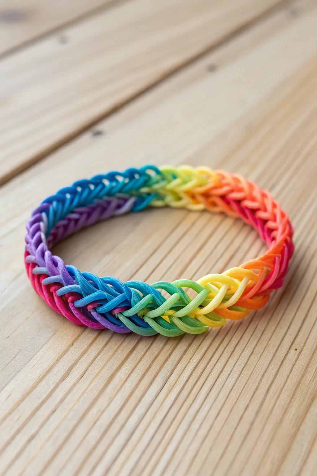 Enhance your style with a burst of color: the Rainbow Steps bracelet, where art meets simplicity.