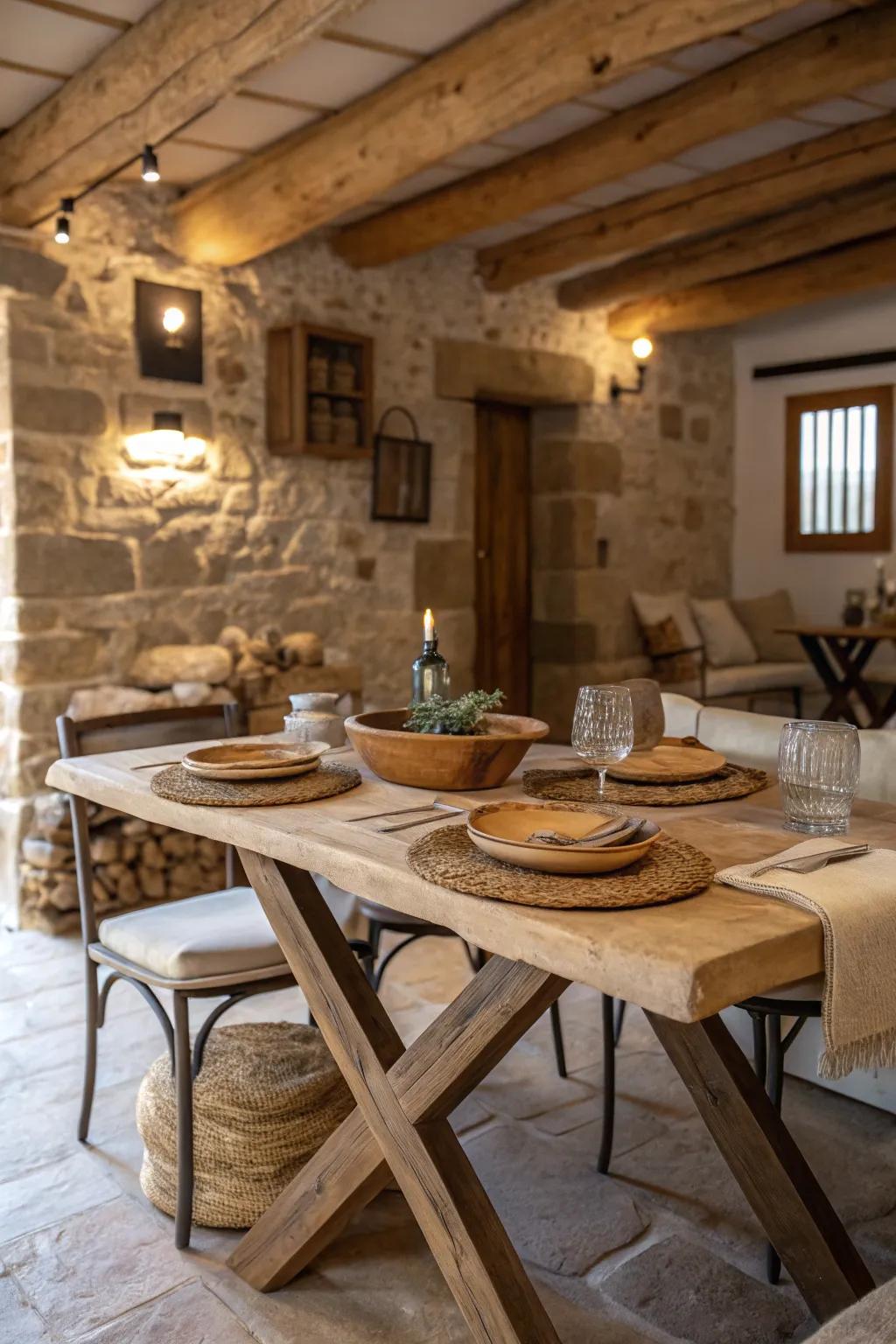 A <strong><em>cross-leg table</em></strong> conveys sophistication to the feasting zone.” loading=”lazy” class=”pimg”>
	</picture><figcaption>A <strong><em>cross-leg table</em></strong> conveys sophistication to the feasting zone.</figcaption></figure>
<p>A <strong><em>cross-leg table</em></strong> is an elegant and robust option for rural interiors. Its construct conveys both practicality and fashion, superlative for familial assemblages.</p>
<h3>Maybe worth checking out:</h3>
<ul class=