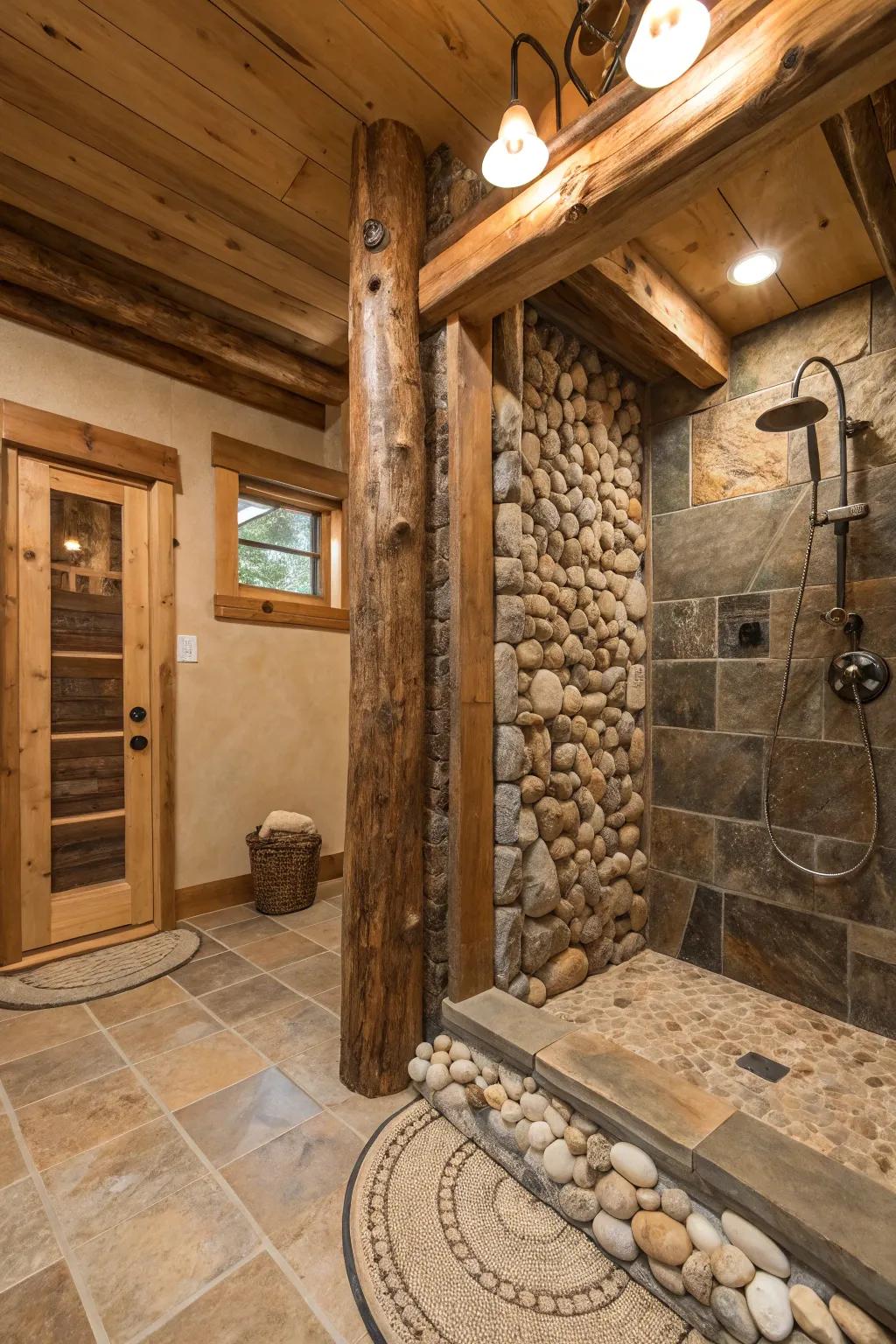 Creek rocks inject an organic essence into your shower.