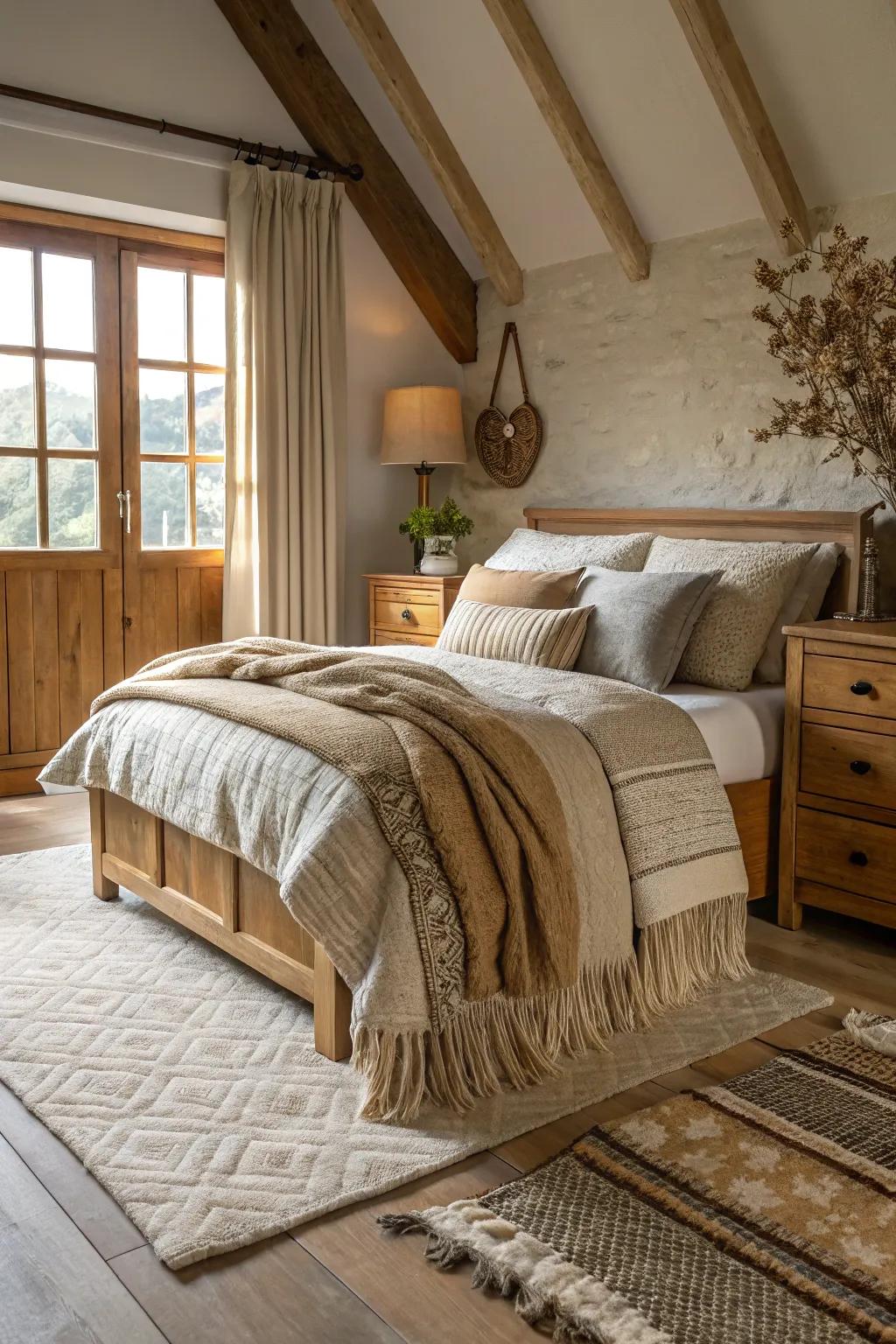 Arranged textures create richness and character.