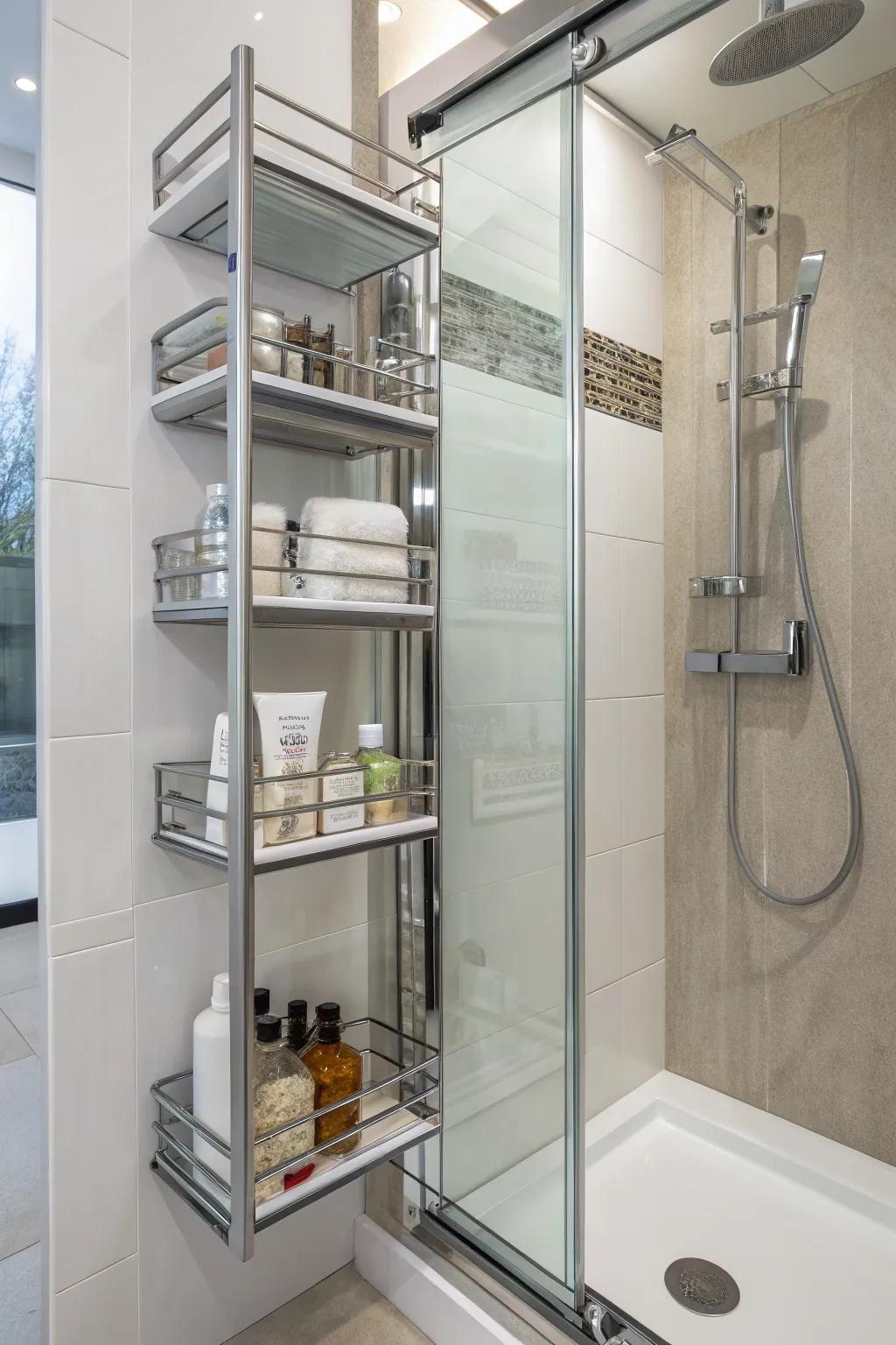 Glide-out ledges deliver discreet and efficient storage solutions.