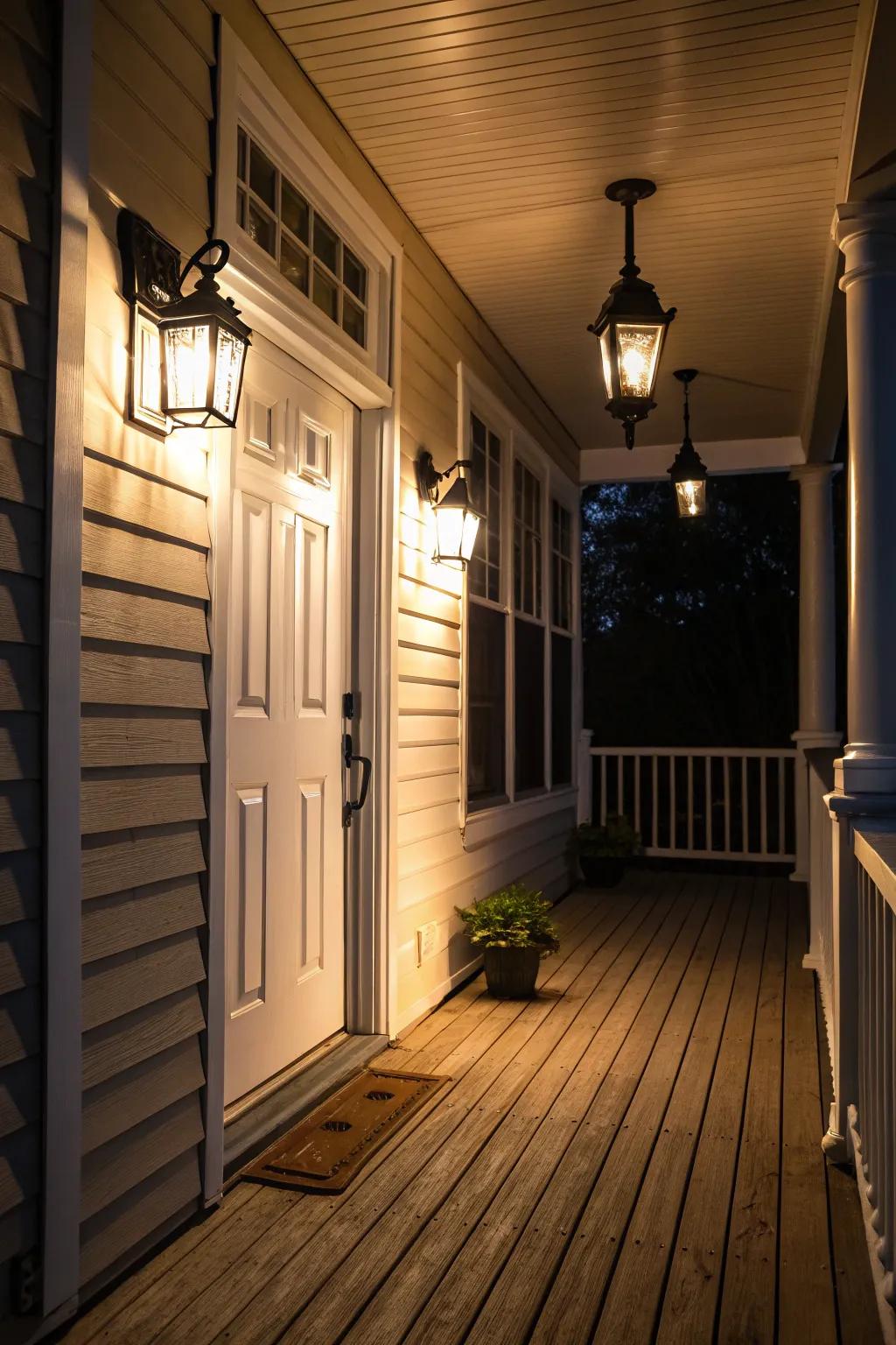 Portal lamps proffer a cordial and welcoming entrance.