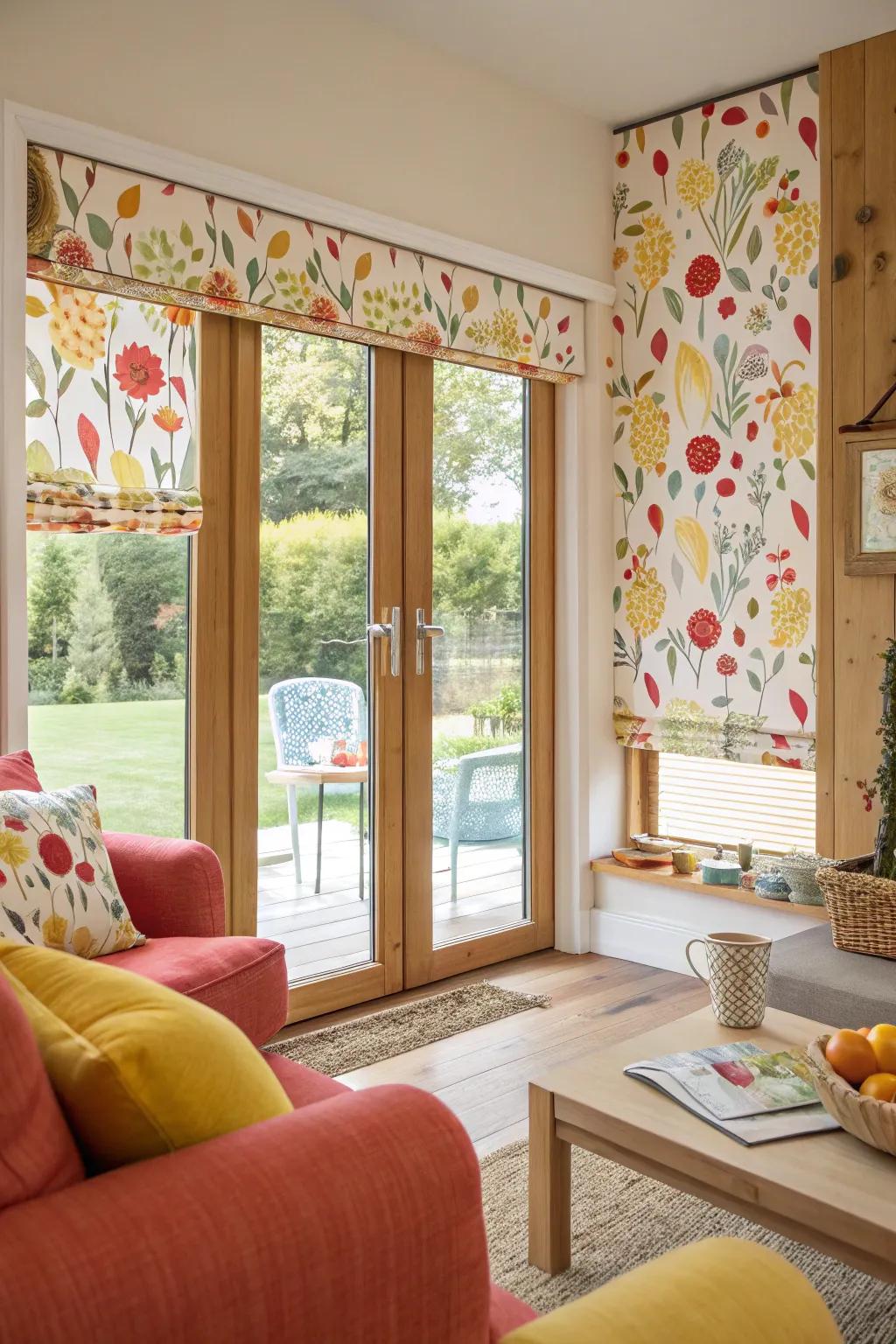 Patterned shades introduce a playful touch.