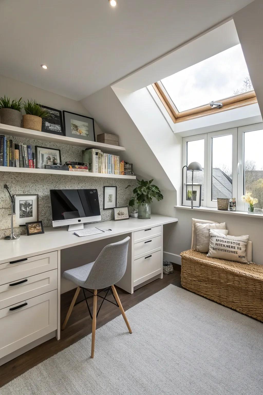 Optimizing floor space with a floating desk