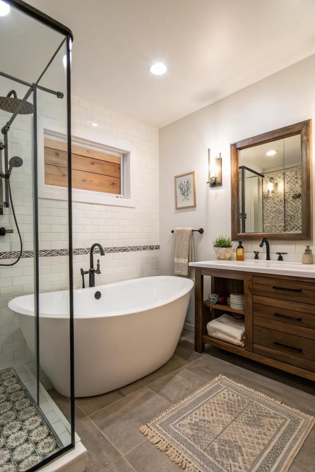 Pedestal tubs offer luxury with easy maintenance.