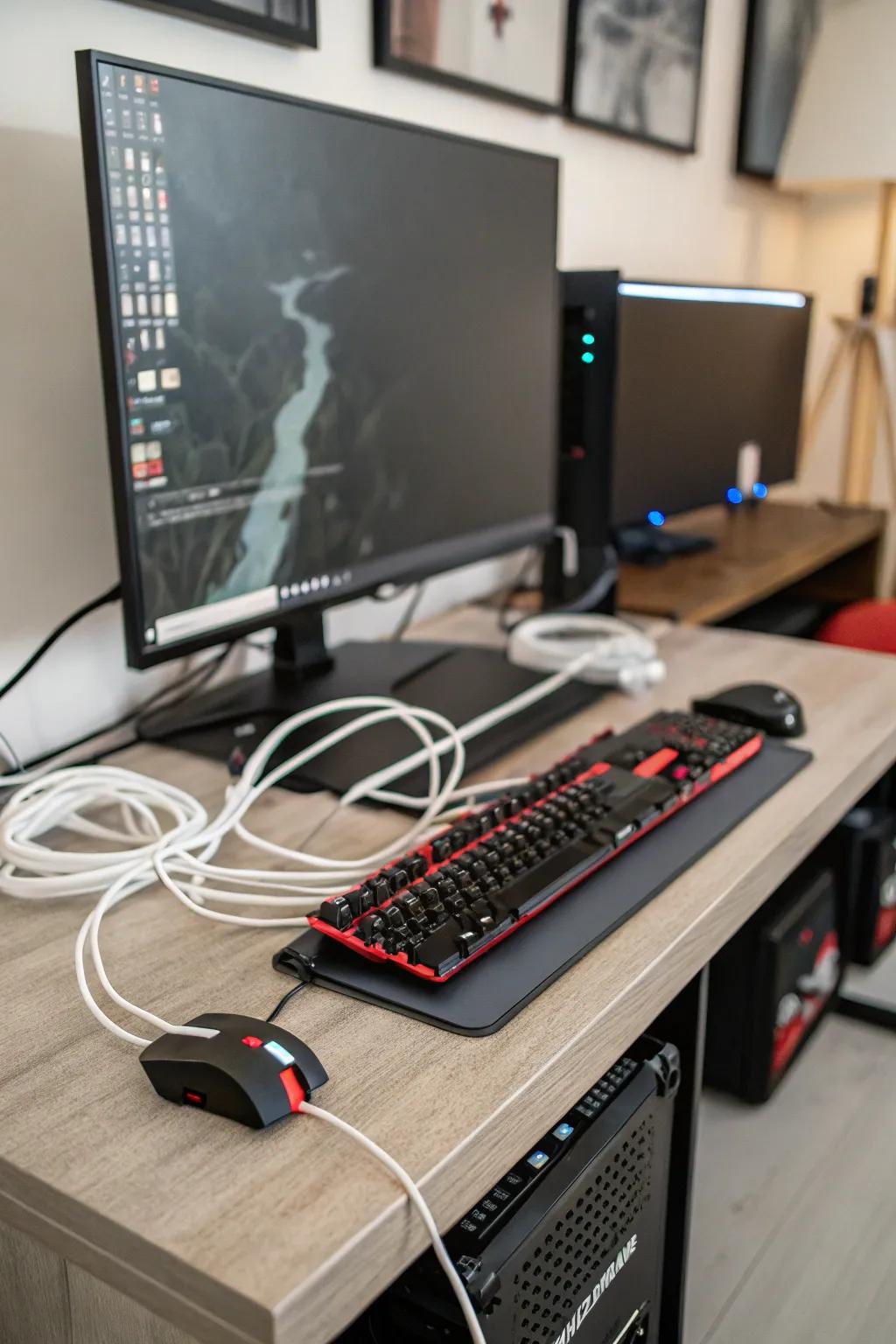 Good cable management keeps your gaming setup clean and organized.