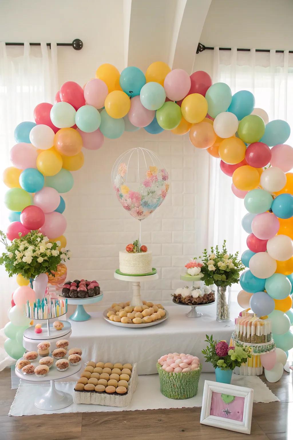 A festive airbag setting that enhances the dessert table.