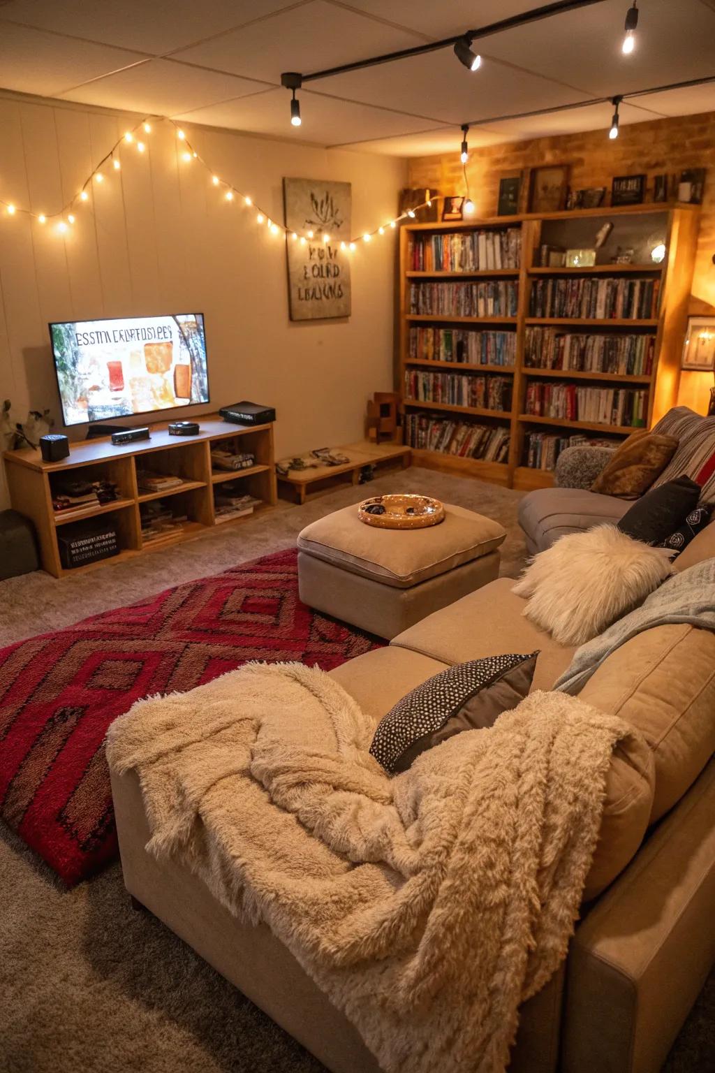 Fabrics create a warm area.