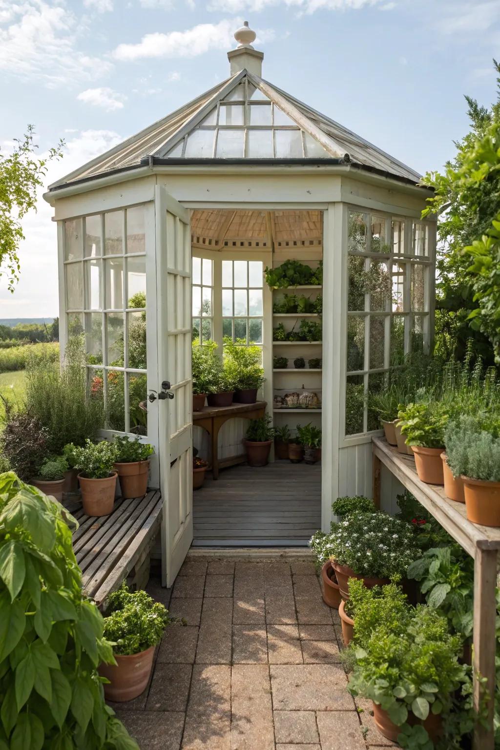 Foster your green thumb in a pavilion conservatory.