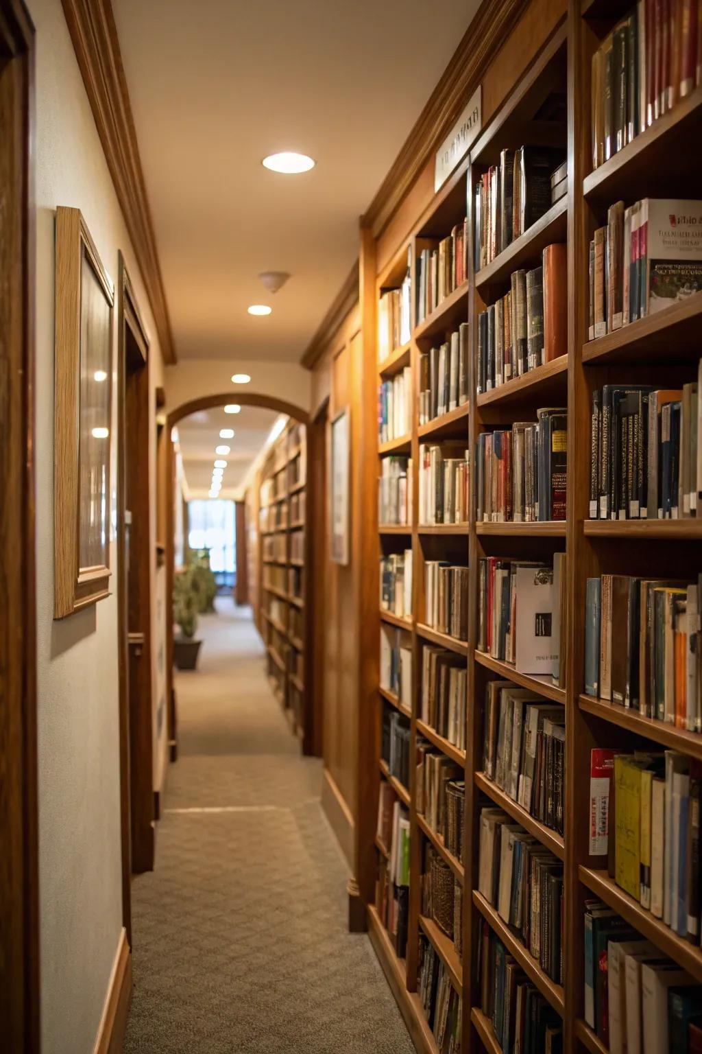 Hallway libraries add a remarkable feature to your home.