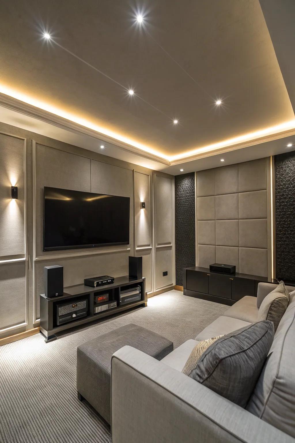Concealed loudspeakers present a seamless aesthetic.
