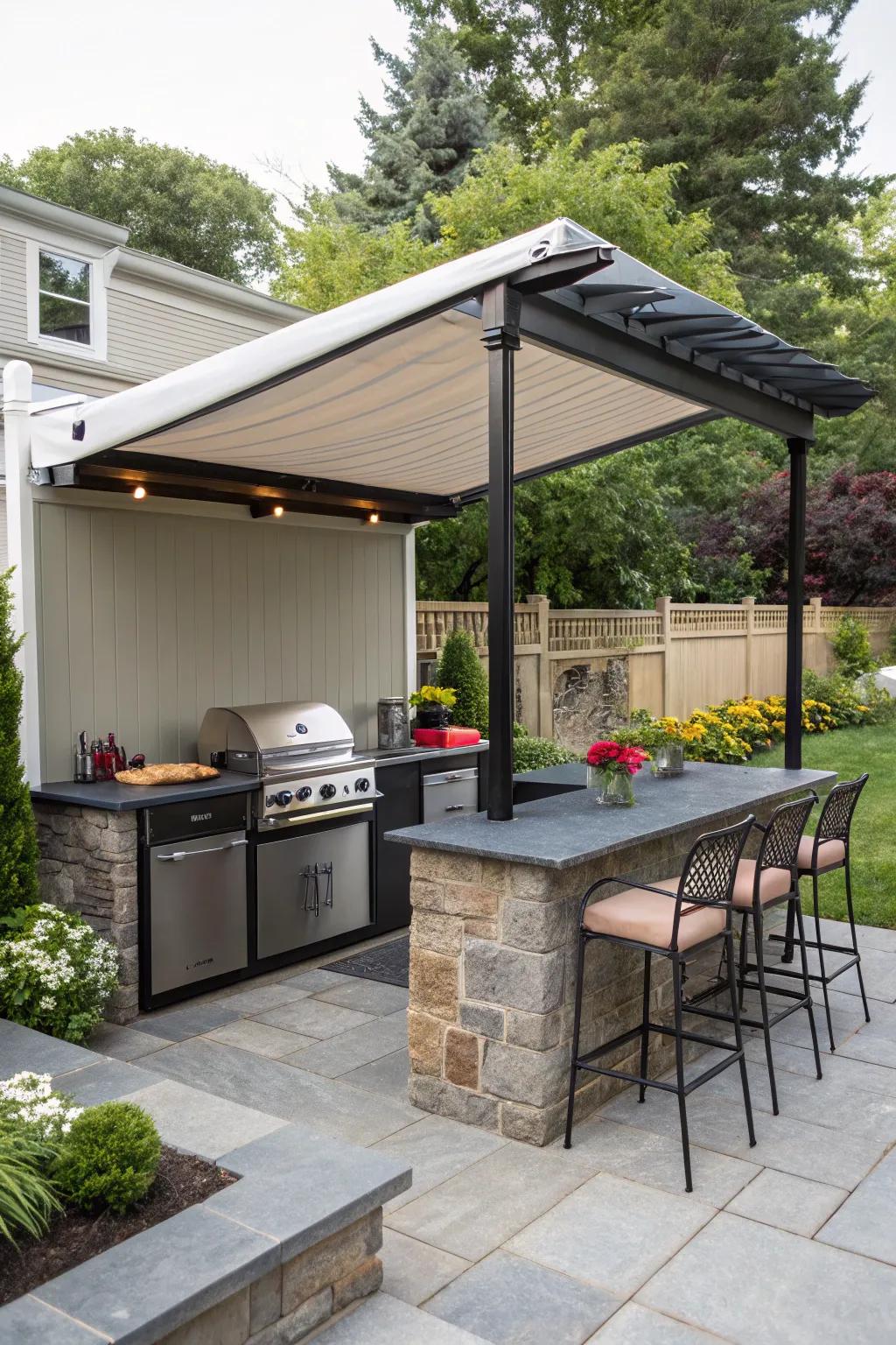 Any weather situation is adaptable with a rolling awning.