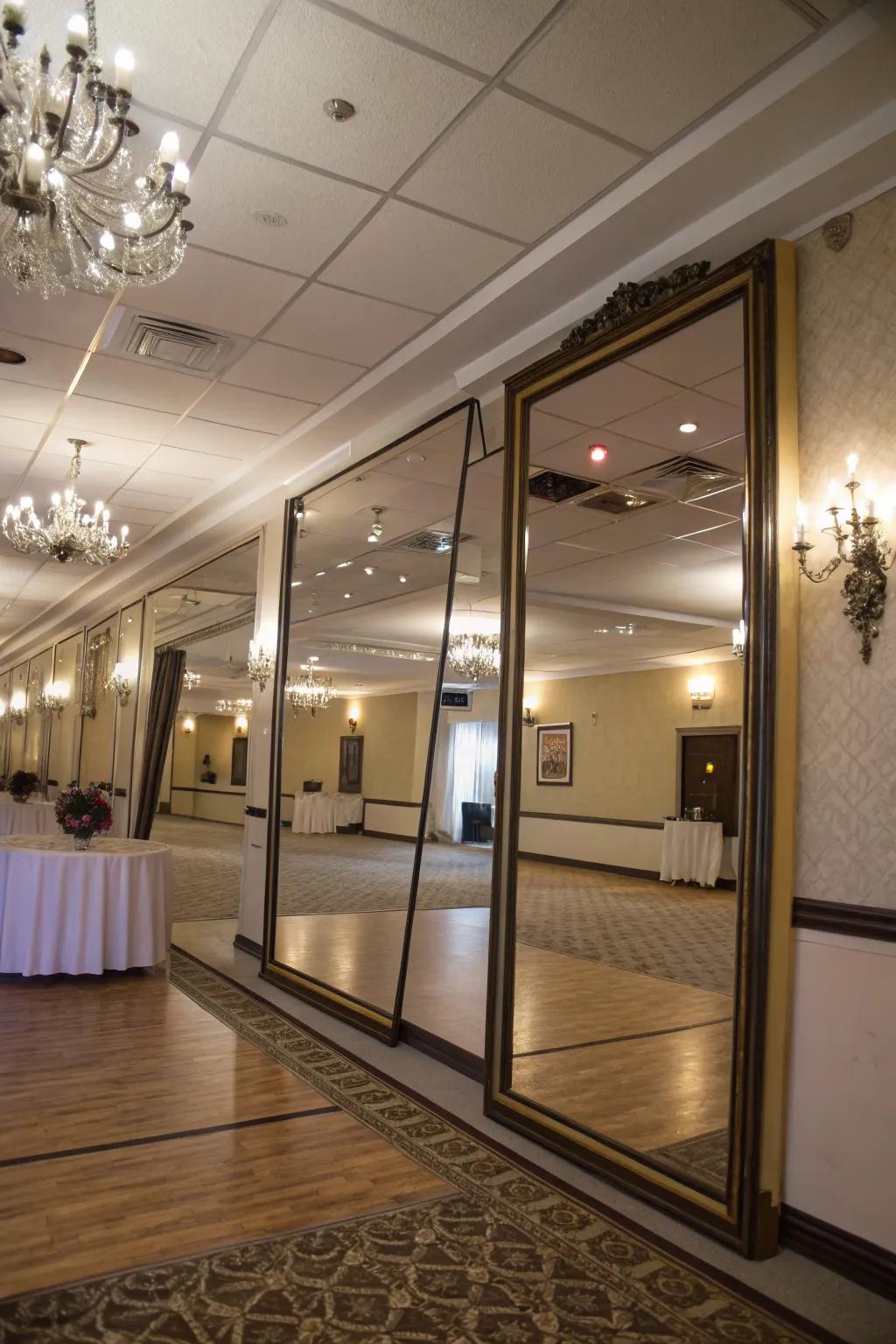 Mirrors create an illusion of a larger, more open space.